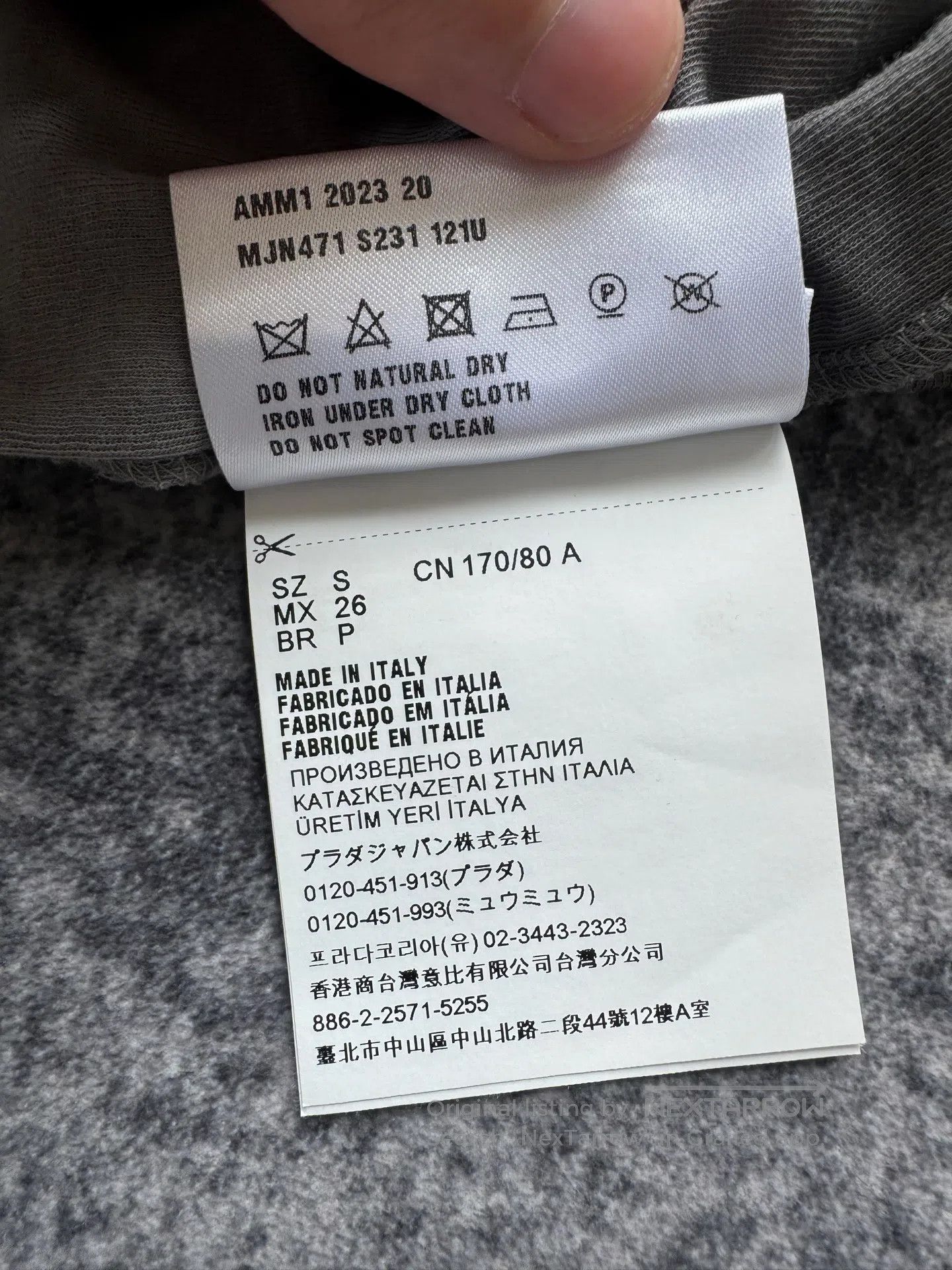 Miu Miu Miu Miu Grey thin slogan short-sleeve| Size S / US 4 / IT 40 - 6 Thumbnail