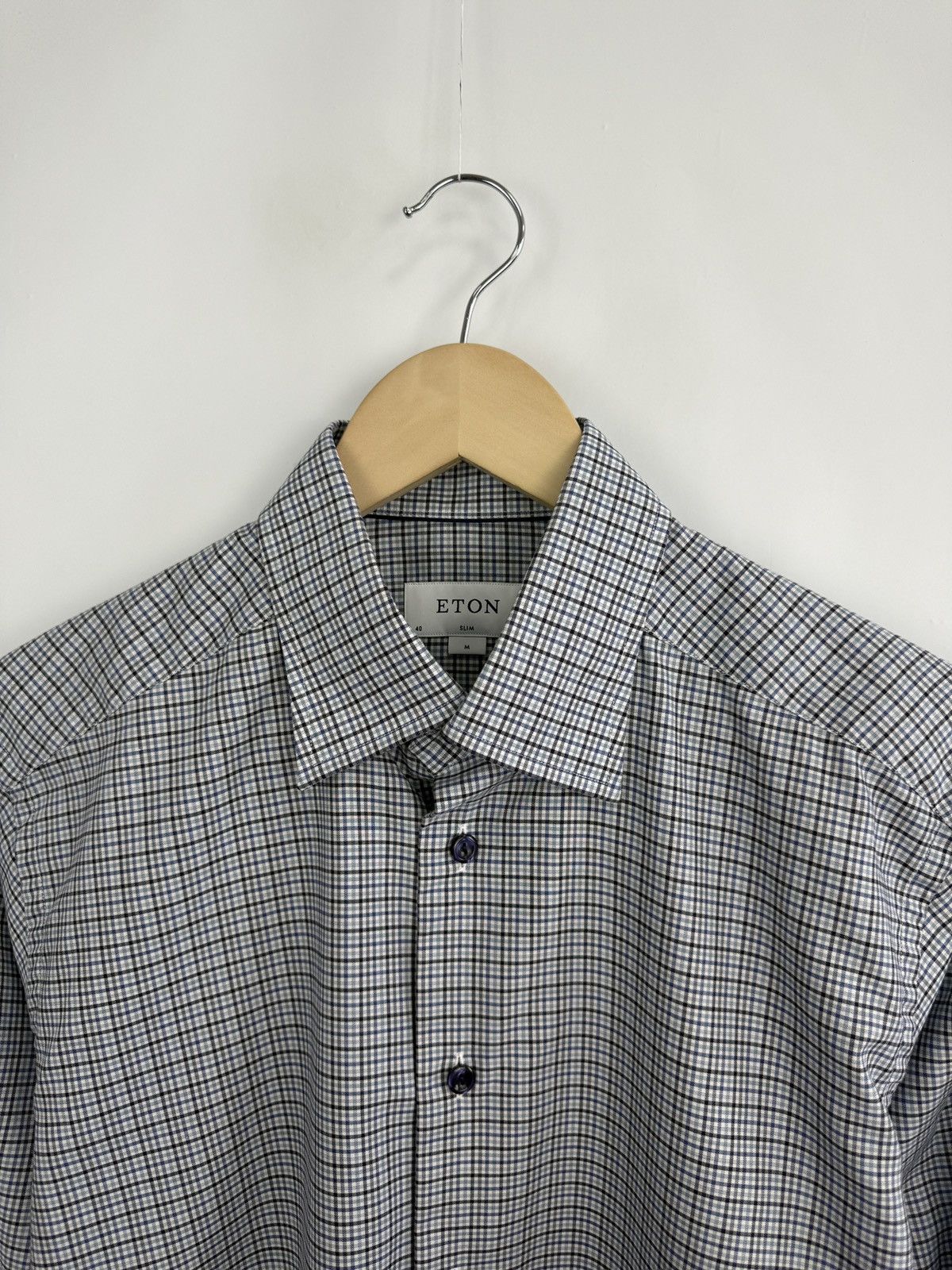 Etro 🇮🇹 Eton Slim Fit Micro Check Dress Luxury Shirt Rare Size US M / EU 48-50 / 2 - 4 Thumbnail