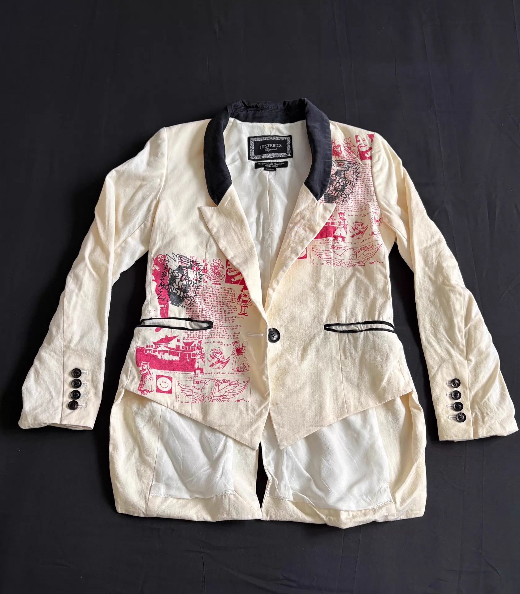 Hysteric Glamour Hysteric Glamour Vintage Asym Blazer w/SP Comic Print Size US M / EU 48-50 / 2 - 1 Thumbnail