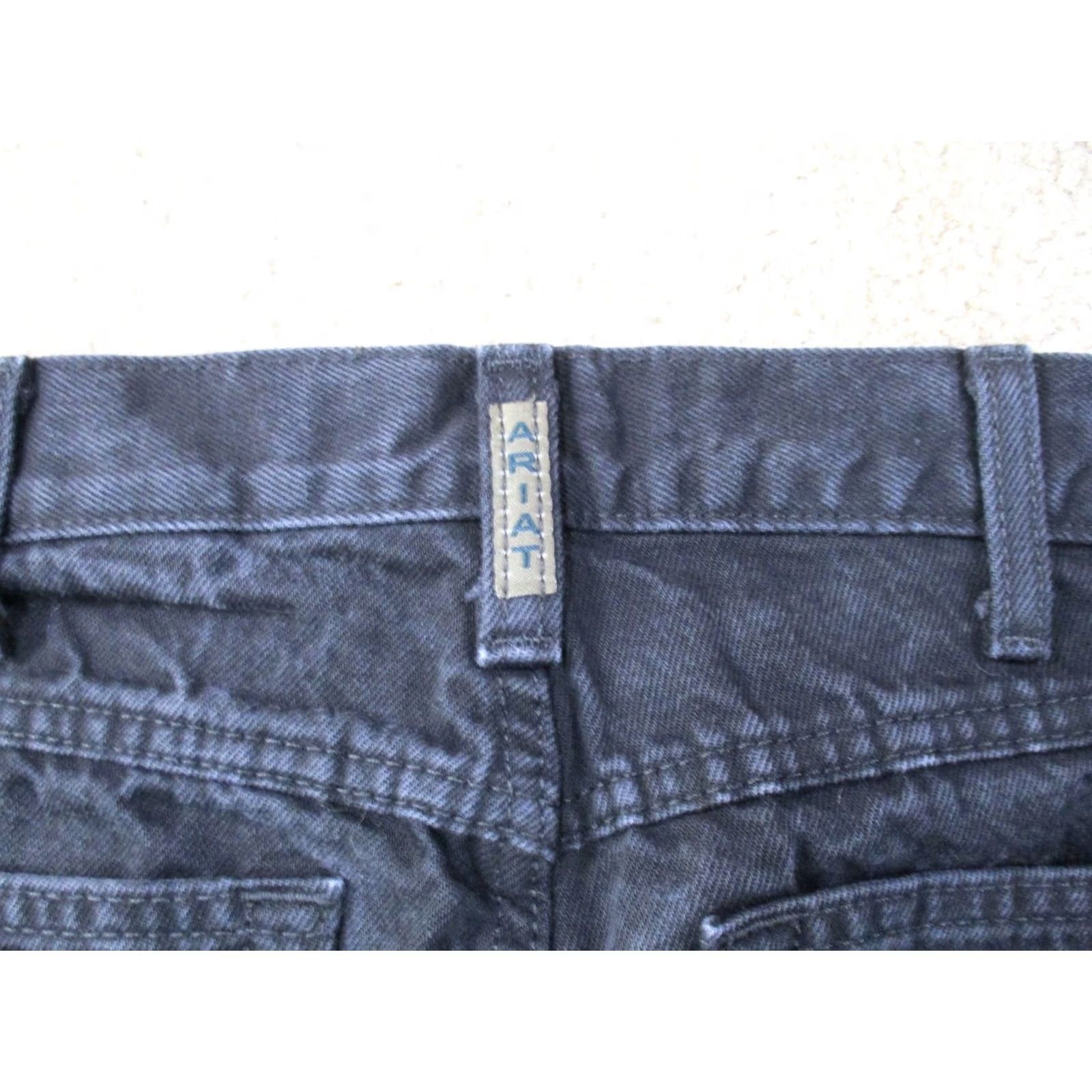 Ariat Ariat Heritage Classic Jeans Men's 33x32 Black Denim Workwear Straight 5-Pocket Zipper Closure Logo Button Mens American Classic Size US 33 - 7 Thumbnail
