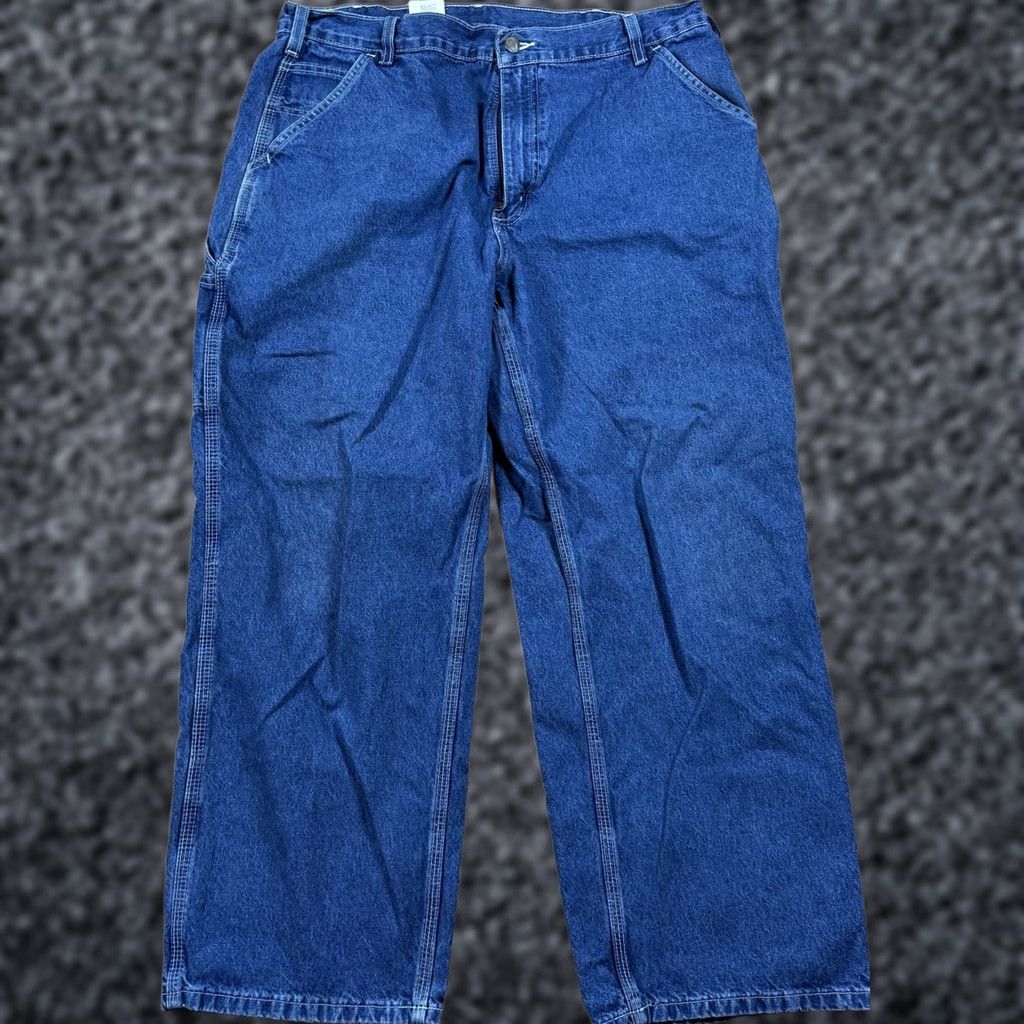 Carhartt VINTAGE Carhartt Jeans Mens 36x28 Blue Relaxed Straight Y2K Carpenter Inseam 28 B13DST Shirts? Size US 36 / EU 52 - 1 Thumbnail
