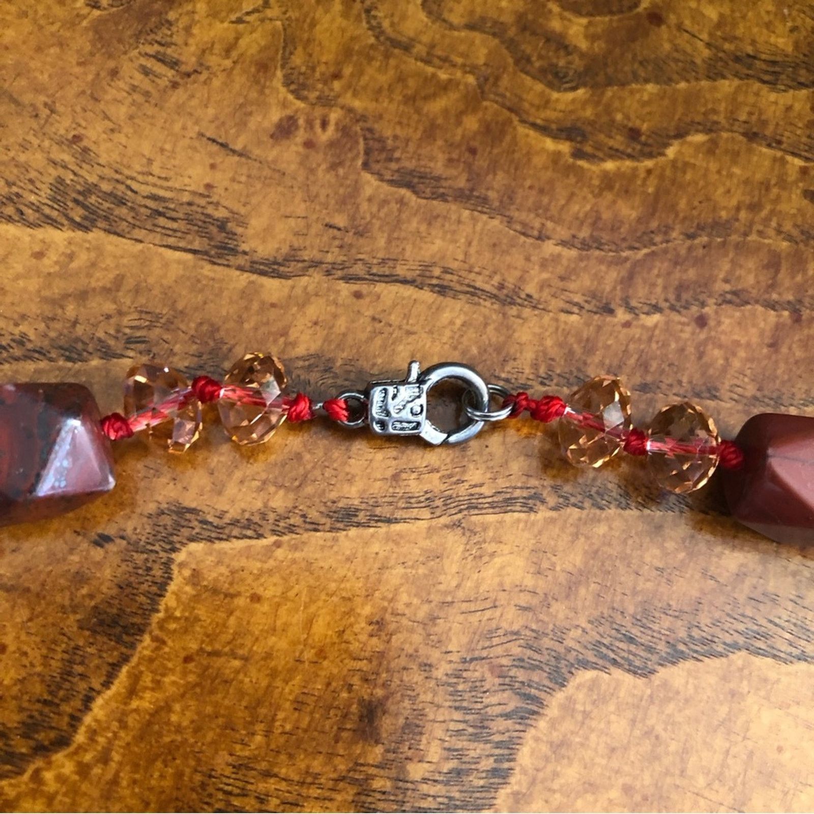 Handmade Handcrafted chunky genuine stone glass crystal necklace Size ONE SIZE - 11 Thumbnail