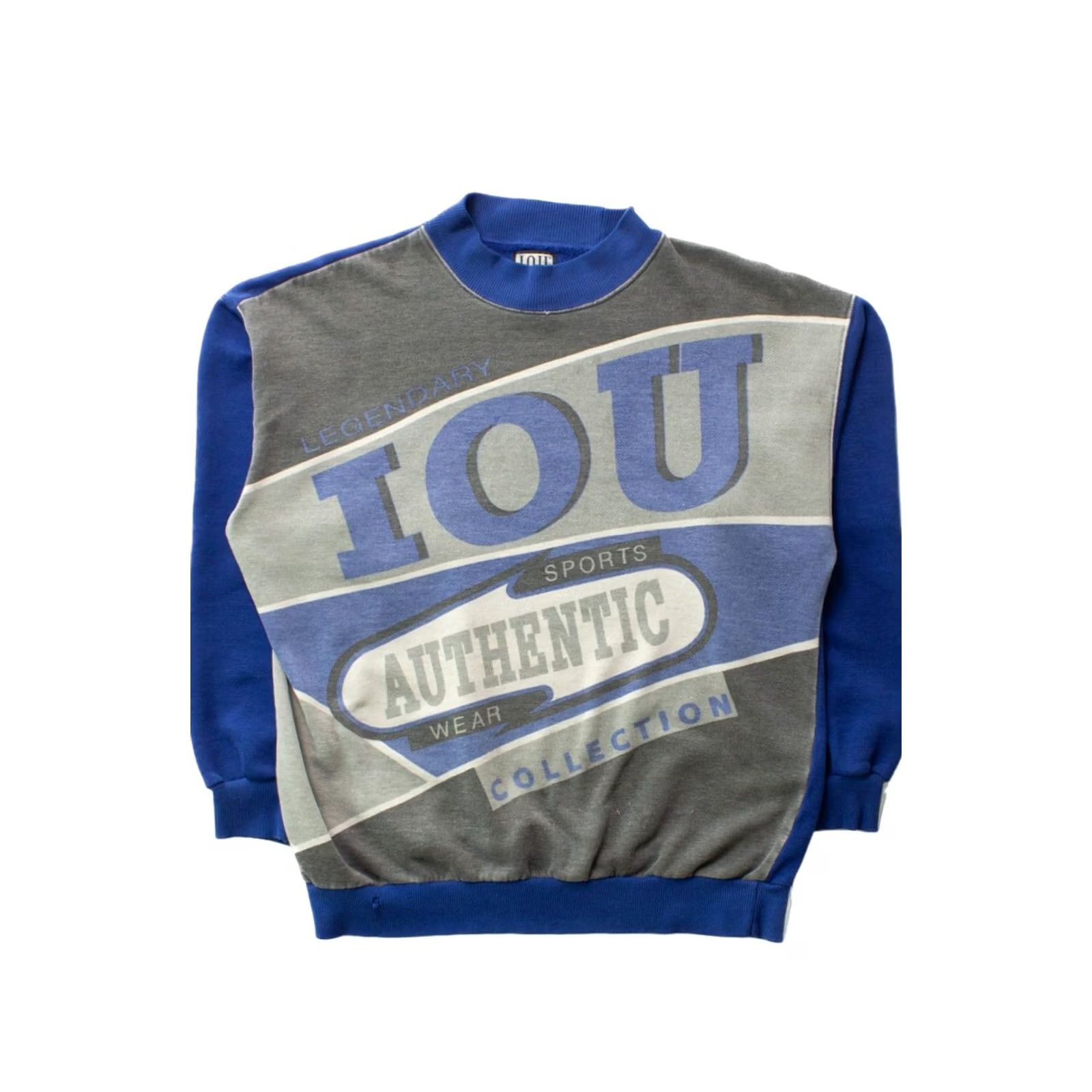 Vintage VINTAGE I.O.U. Sweatshirt Small Blue 1990s Pullover Unisex Adults Mens Womens Boys Girls Size US S / EU 44-46 / 1 - 2 Thumbnail