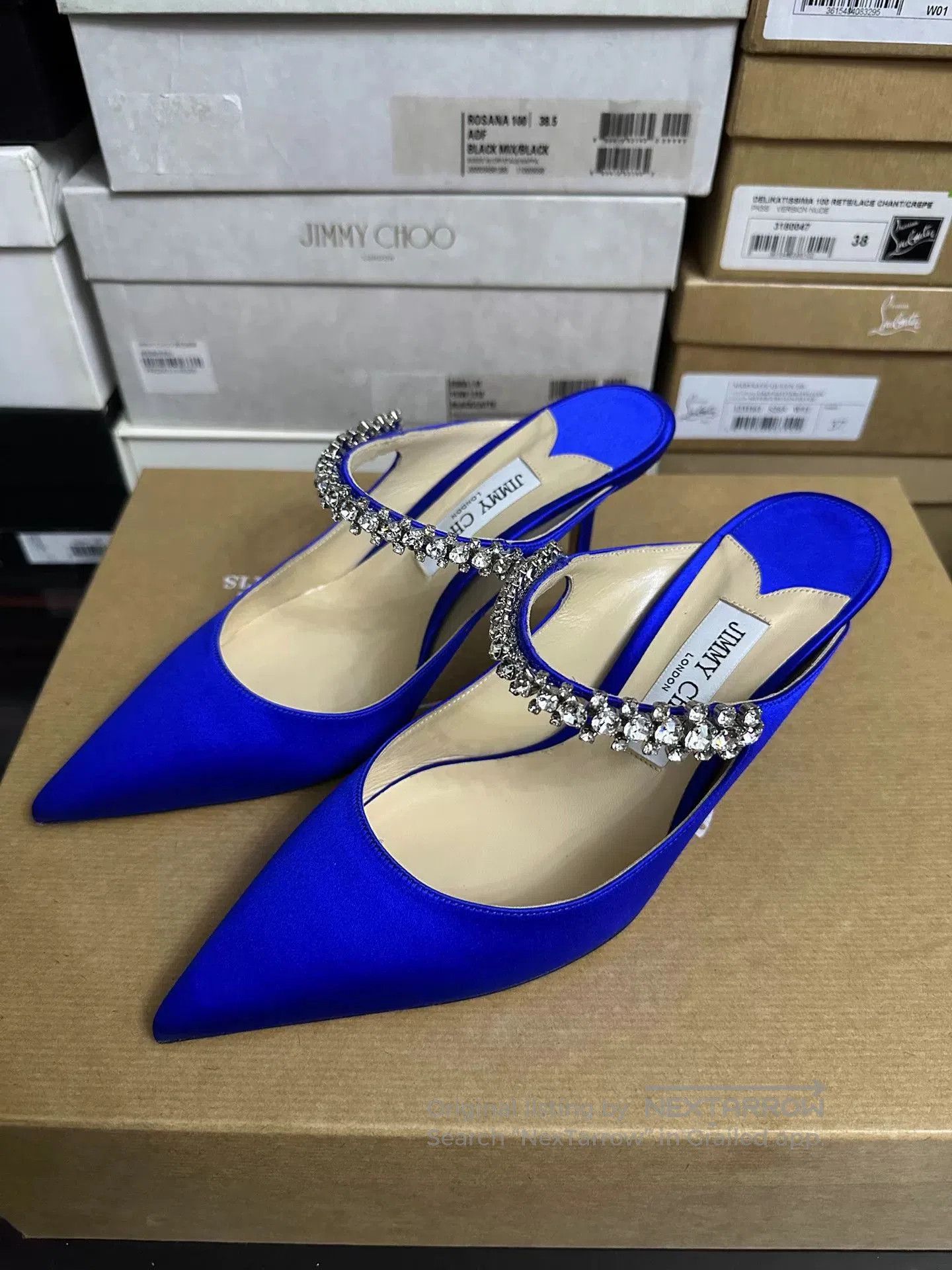 Jimmy Choo Jimmy Choo Blue Satin High Heels. Size US 8 / IT 38 - 2 Thumbnail