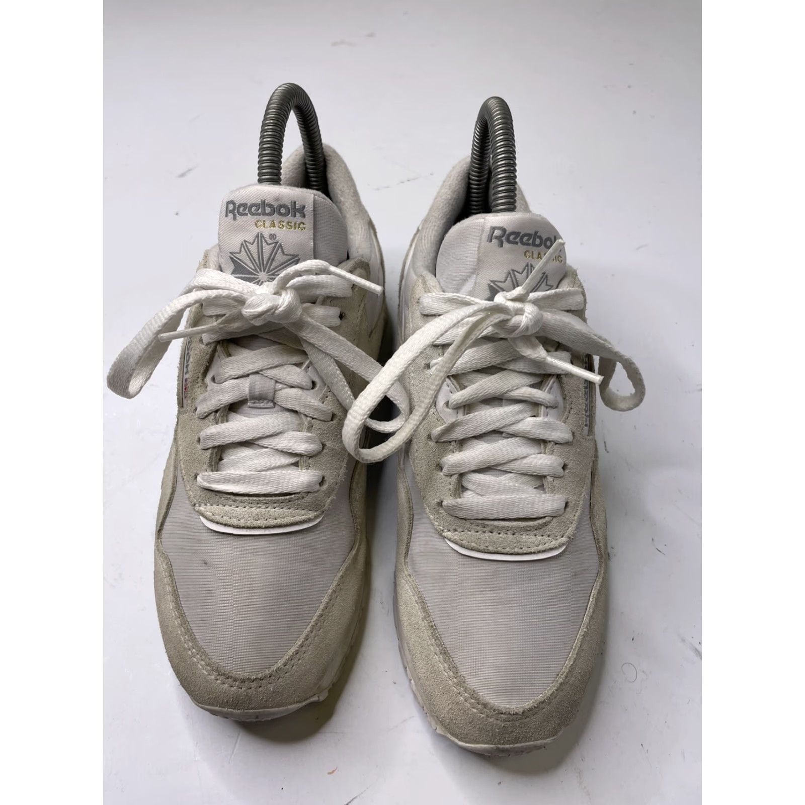 Reebok VINTAGE Reebok Women’s 5.5 Classic Nylon/Suede Sneakers 6394 White/Light Grey Womens Running Classic Shoes Size US 5.5 / IT 35.5 - 3 Thumbnail
