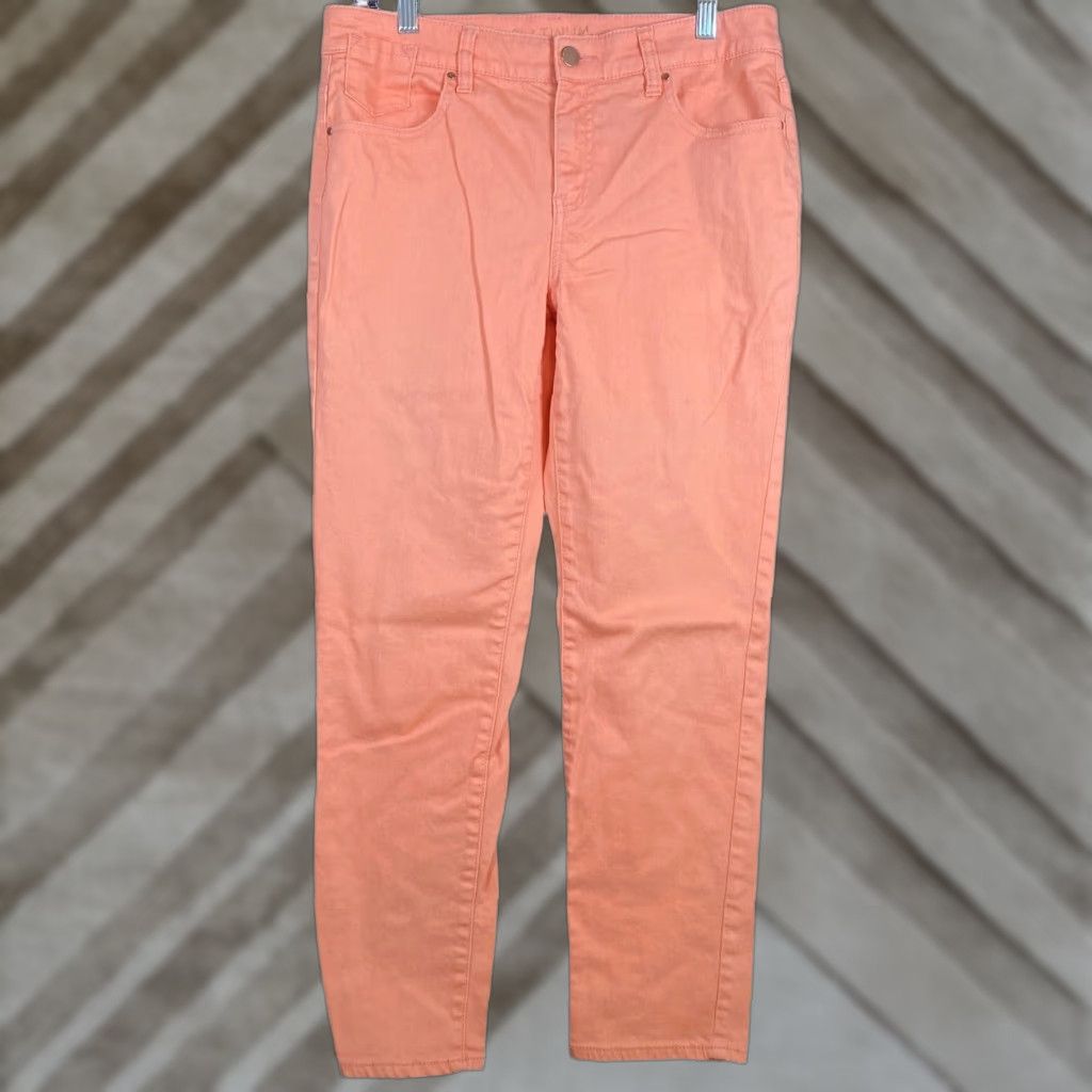 Vintage Chicos Womens Jeans Orange Platinum Ankle Cropped Embroidered Stretch 0 S Denim 5-Pocket Regular Zip Button Womens Size 28" / US 6 / IT 42 - 1 Thumbnail