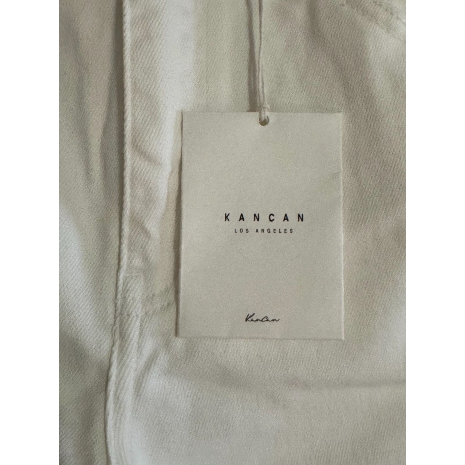 Vintage NWT KanCan Women Denim High Rise Ankle Skinny Pants White 11/29 Zip Closure Cotton Polyester Spandex Rayon Jeans Shoes?? Size 32" / US 10 / IT 46 - 3 Thumbnail