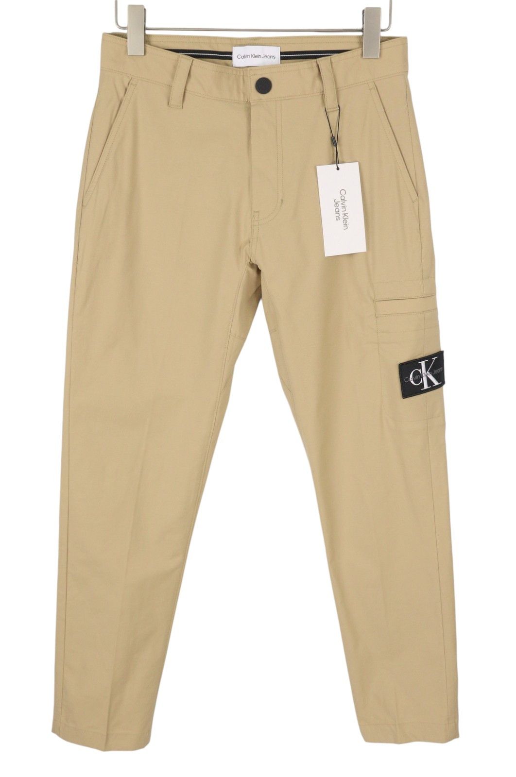 Calvin Klein S Beige Slim Fit Zip Fly Logo Chino 87458 Size US 31 - 3 Thumbnail