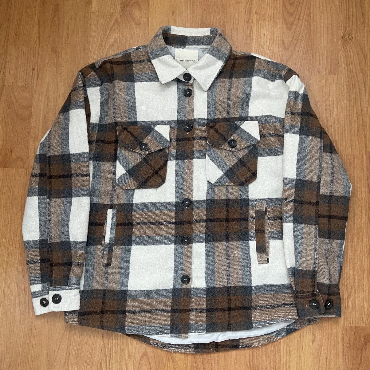 Vintage Thread & Supply Lined Plaid Flannel Jacket Women’s Small Size S / US 4 / IT 40 - 1 Thumbnail