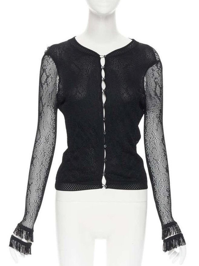 John Galliano S/S 00 Beaded Fringe Cuff Cardigan Size M / US 6-8 / IT 42-44 - 1 Thumbnail