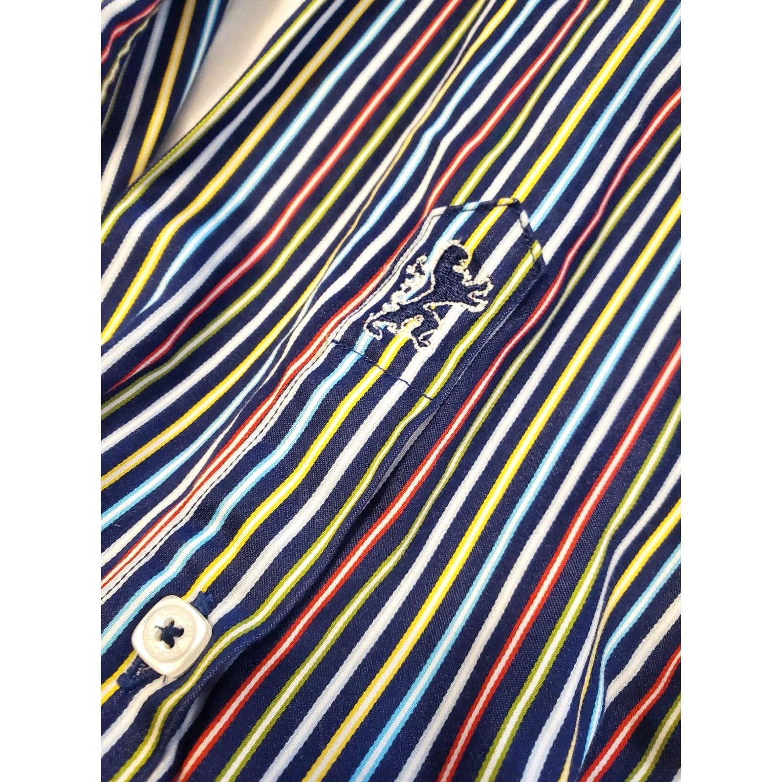 BUGATCHI BUGATCHI Multicolored Striped 100% Cotton Sport Shirt XL Men Dress Shirt Long Sleeve Button-Down Collar Womens? No Size US XL / EU 56 / 4 - 6 Thumbnail