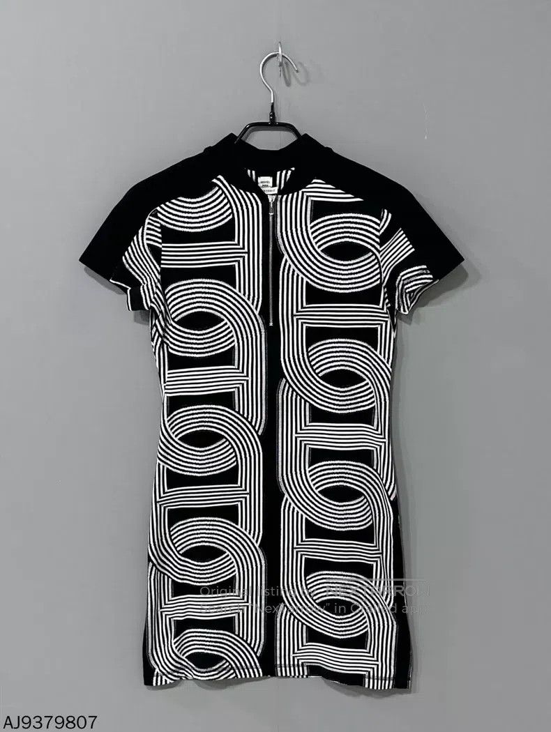 Hermes Hermes Black and White Zippered Pig Nose Dress Size XXS / US 00 / IT 34 - 1 Thumbnail