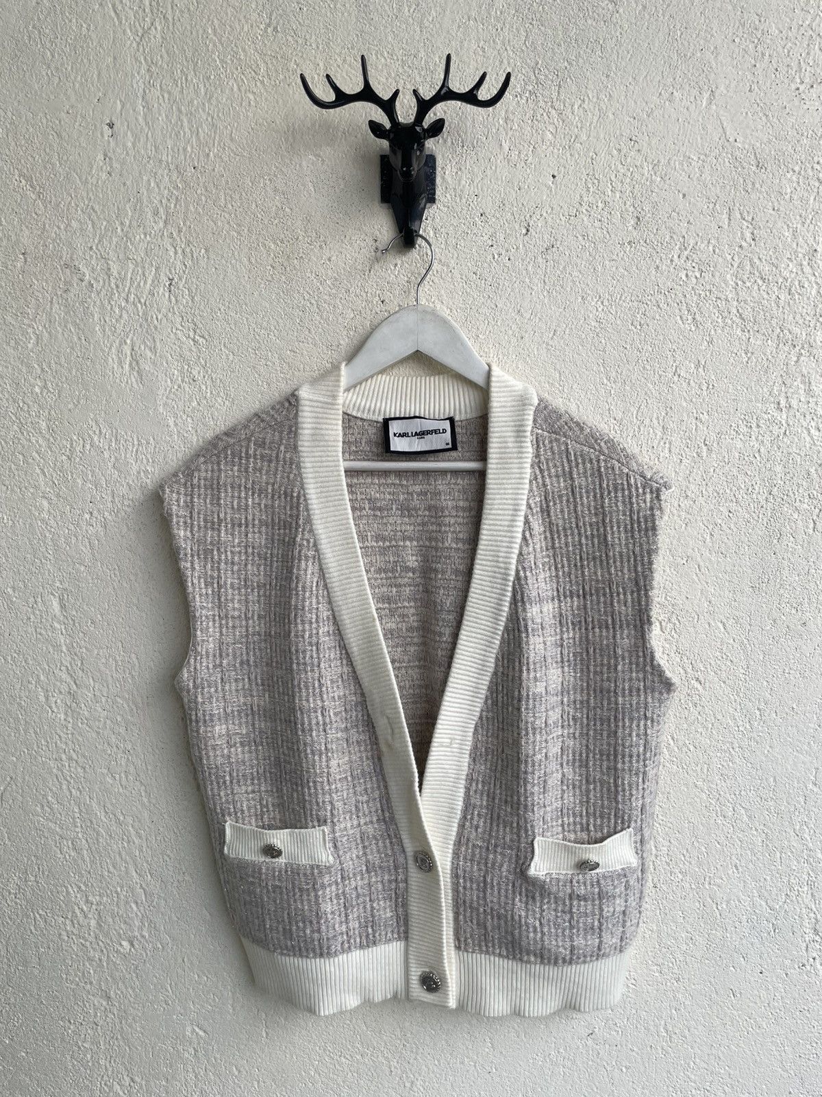 Acne Studios Karl Lagerfeld Contrast Trim Sleeveless Knit Hysteric y’s Size XXL / US 16-18 / IT 52-54 - 1 Thumbnail