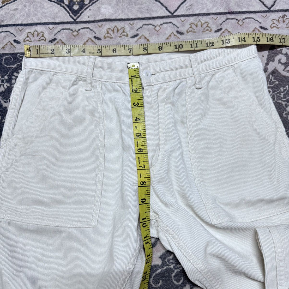 Danton Vintage Danton White Corduroy Fatigue Pants Size US 29 - 14 Thumbnail
