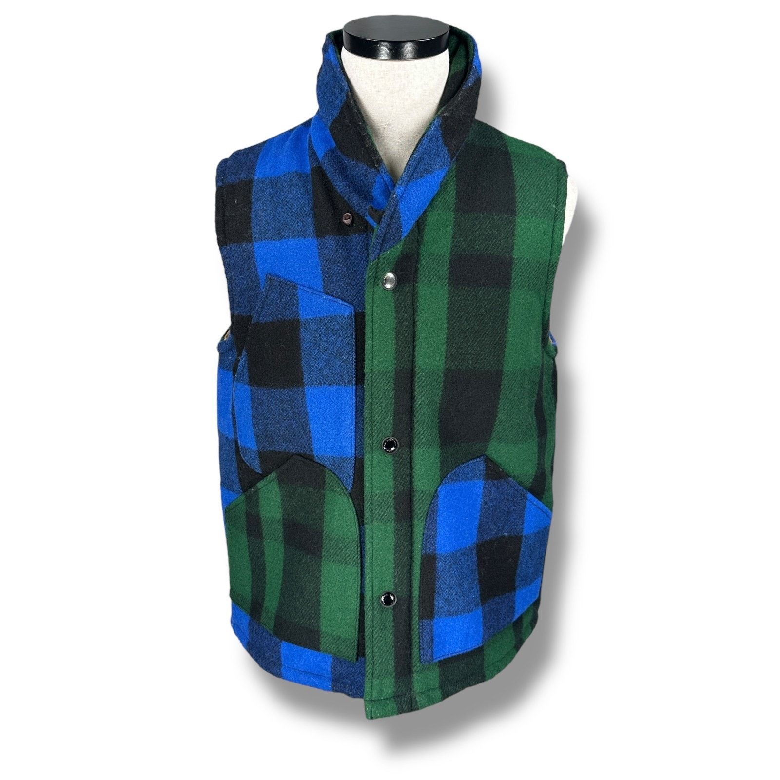 Garbstore Garbstore Tri Saver Piece Vest Mens M Plaid Wool Blue Green Size US M / EU 48-50 / 2 - 1 Thumbnail