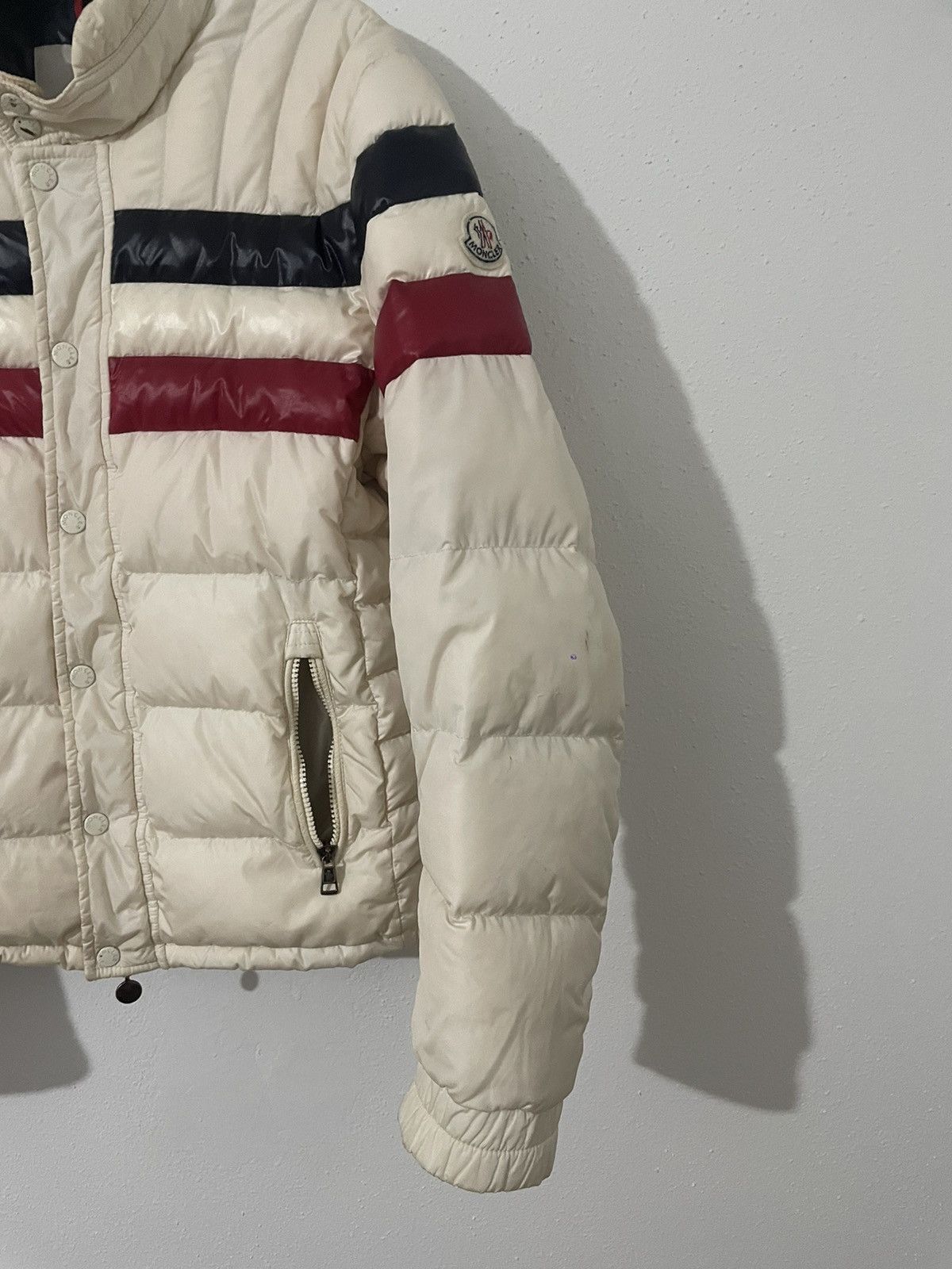 ジャケット・アウター MONCLER MENUIRE cheif keef Moncler White Stripe Menuire Puffer Jacket Chief Keef | Grailed