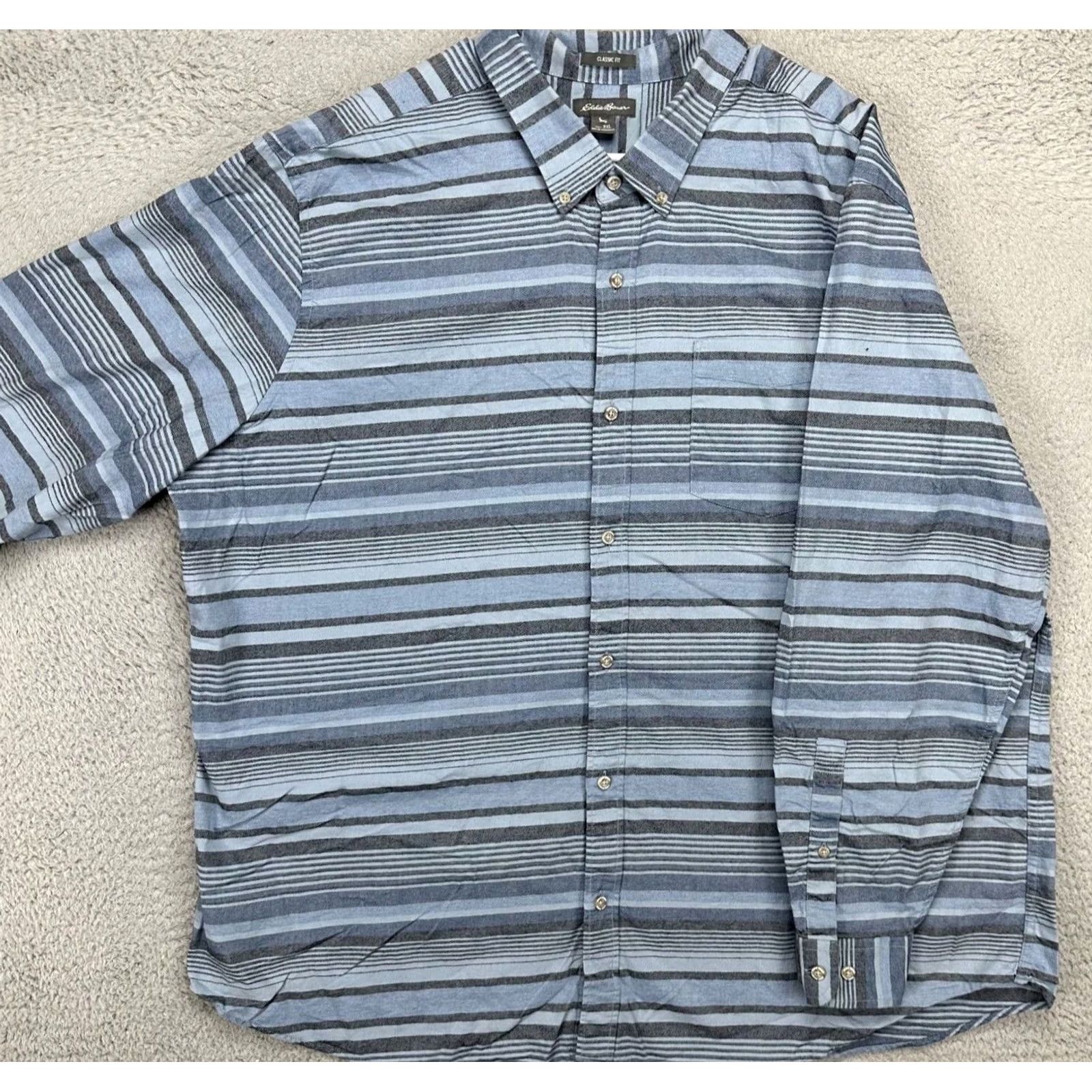 Eddie Bauer Eddie Bauer Shirt Adult 3XL Big Tall Blue Striped Button Down Classic Fit Mens Size US XXL / EU 58 / 5 - 4 Thumbnail