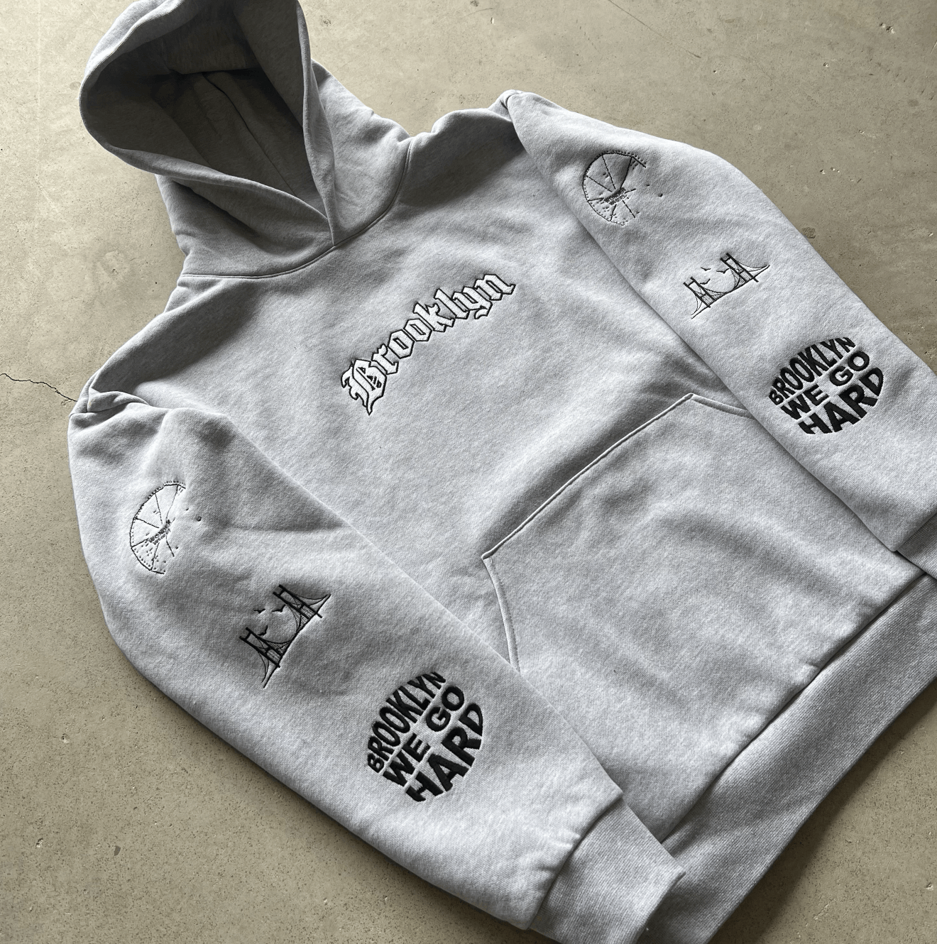 Prolific Brookly We Go Hard Hoodie Gray Embroidered Size US L / EU 52-54 / 3 - 1 Thumbnail