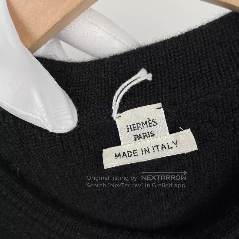 Hermes Hermes Black Letter Embroidered Wool Round Neck Sleeveless Size XS / US 0-2 / IT 36-38 - 5 Thumbnail