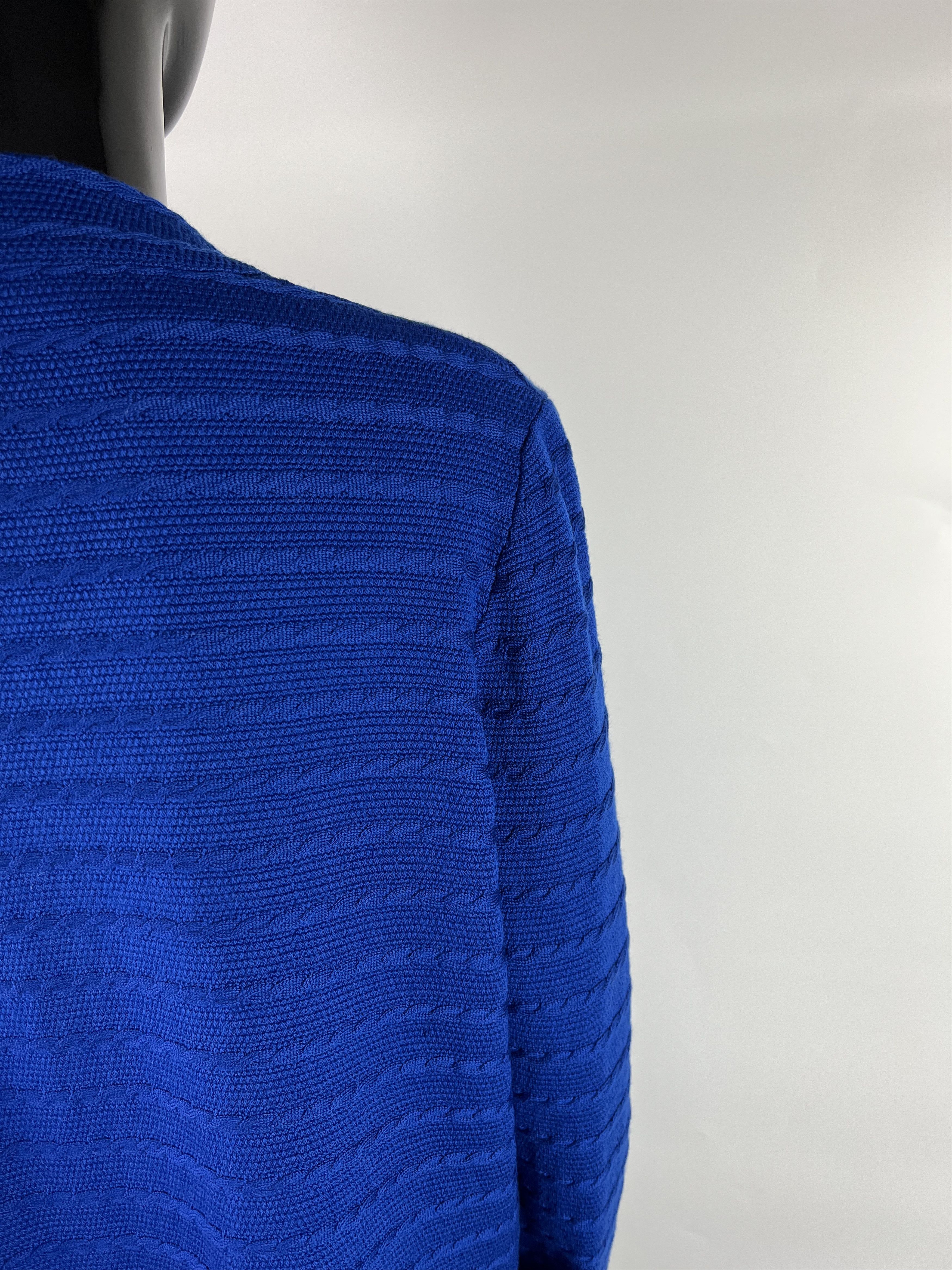 Other Luisa Spagnoli Blue 100% Wool Cardigan Size XL Size XL / US 12-14 / IT 48-50 - 4 Thumbnail