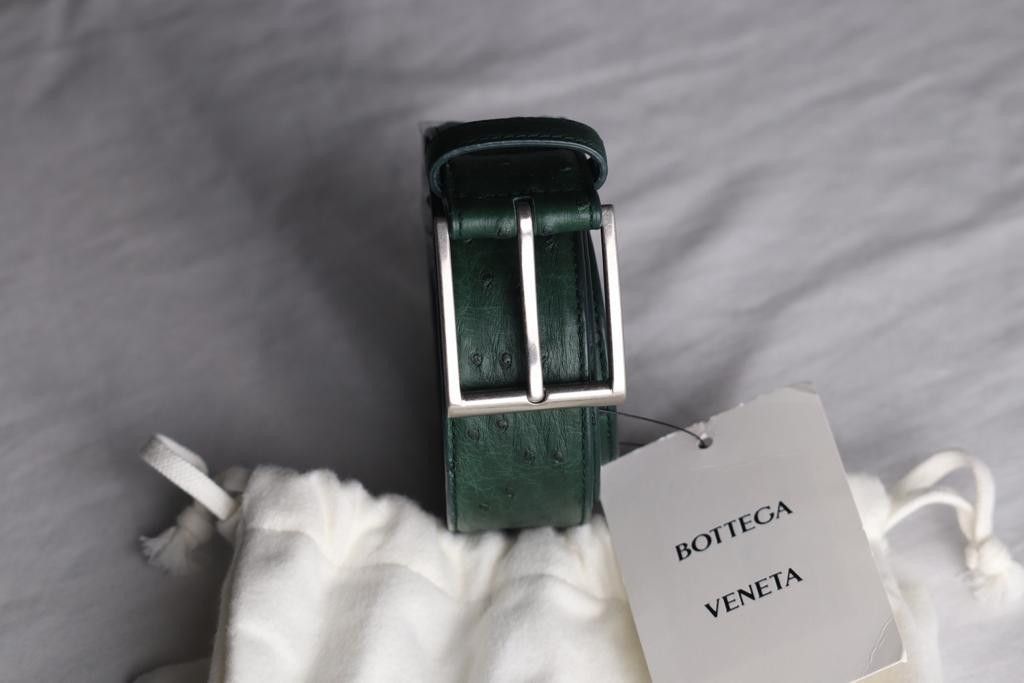Bottega Veneta o1rshd Ostrich Leather Belt in Pine Green Size ONE SIZE - 6 Thumbnail