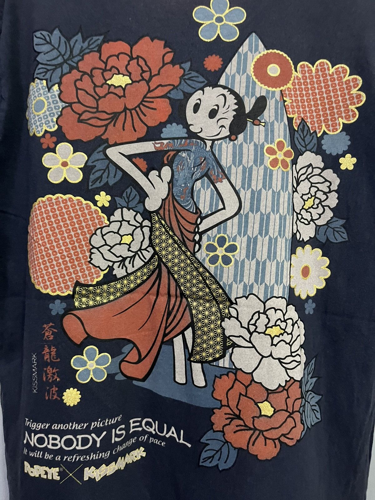 Japanese Brand VINTAGE POPEYE X KISSMARK TEE Size US L / EU 52-54 / 3 - 2 Thumbnail