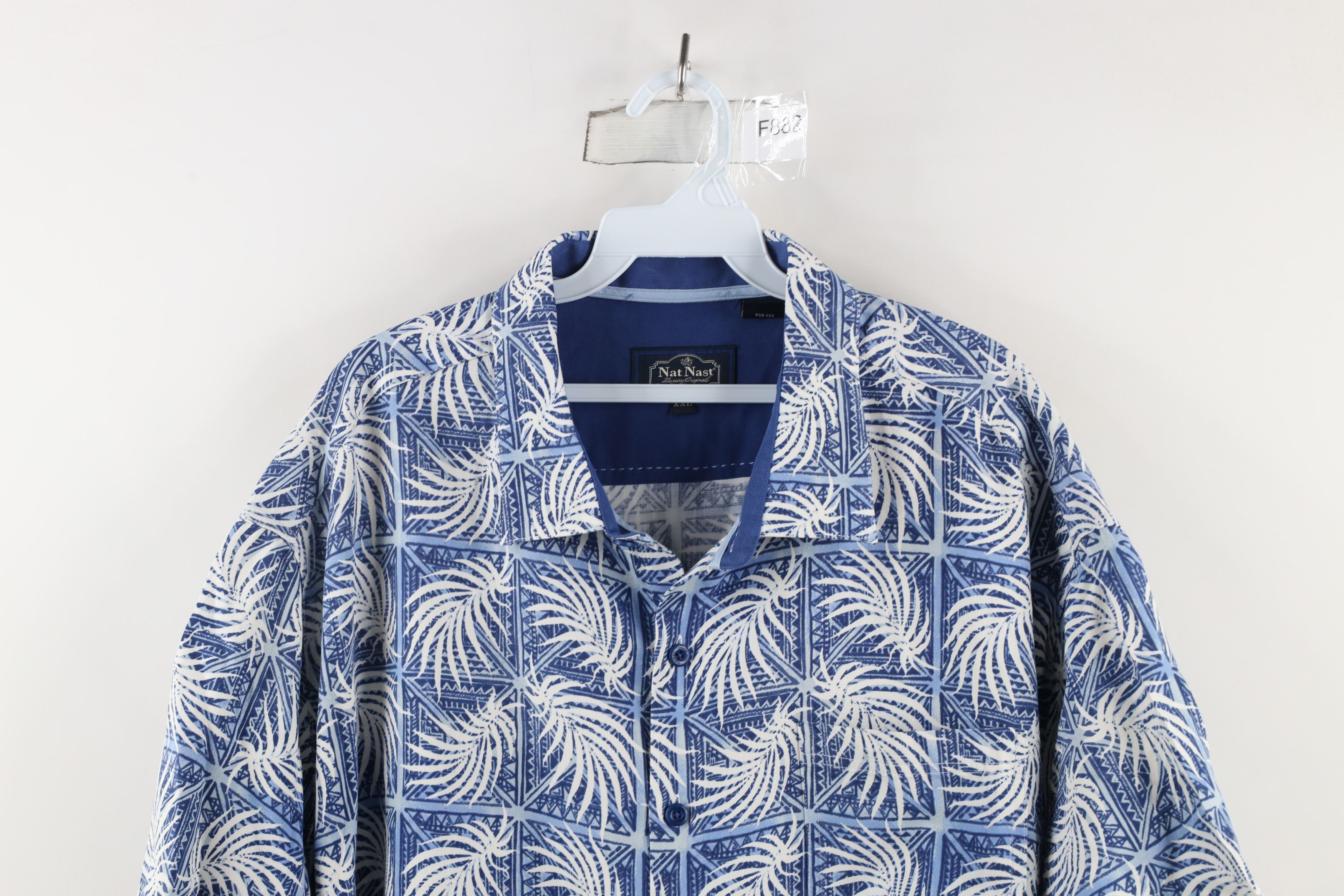 Nat Nast × Vintage Nat Nast Luxury Originals Leaf Silk Blend Hawaiian Shirt Size US XXL / EU 58 / 5 - 2 Thumbnail
