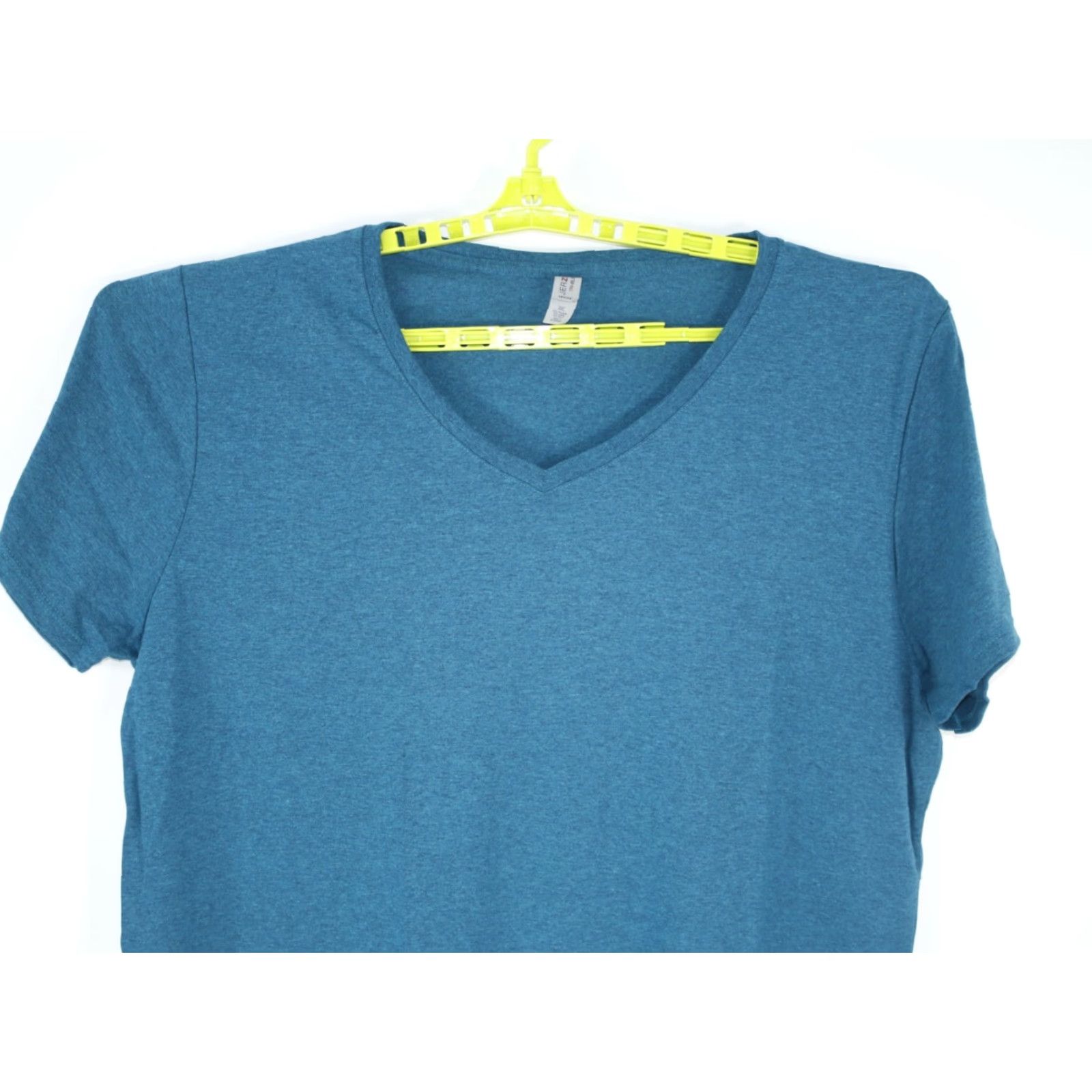 Jerzees JERZEES Women Solid Short Sleeves V Neck Casual Blue T Shirt 3XL Womens Size XXL / US 16-18 / IT 52-54 - 4 Thumbnail