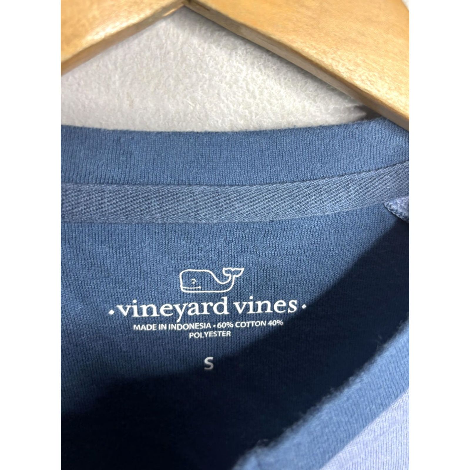 Vineyard Vines Vineyard Vines Shirt Mens Small Blue Gray Henley Raglan Long Sleeve Whale Logo Shirt Size US S / EU 44-46 / 1 - 5 Thumbnail