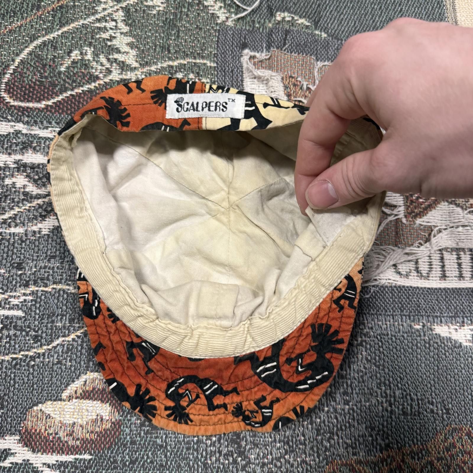 Human Scales Vintage Scalpers Kokopelli Native American Printed Hat Size ONE SIZE - 2 Thumbnail