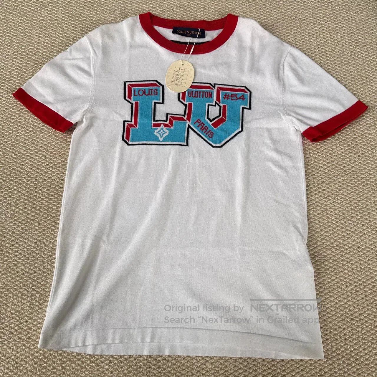 louis vuitton color block knit short sleeve shirt.