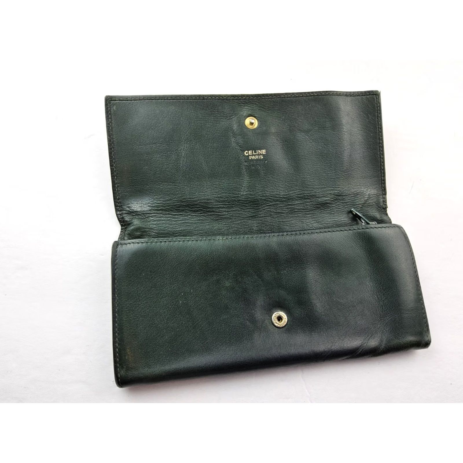 Celine CELINE Leather Accordion Wallet - Green - 7.25x3.5" - Womens - Pre-Owned Size ONE SIZE - 6 Thumbnail