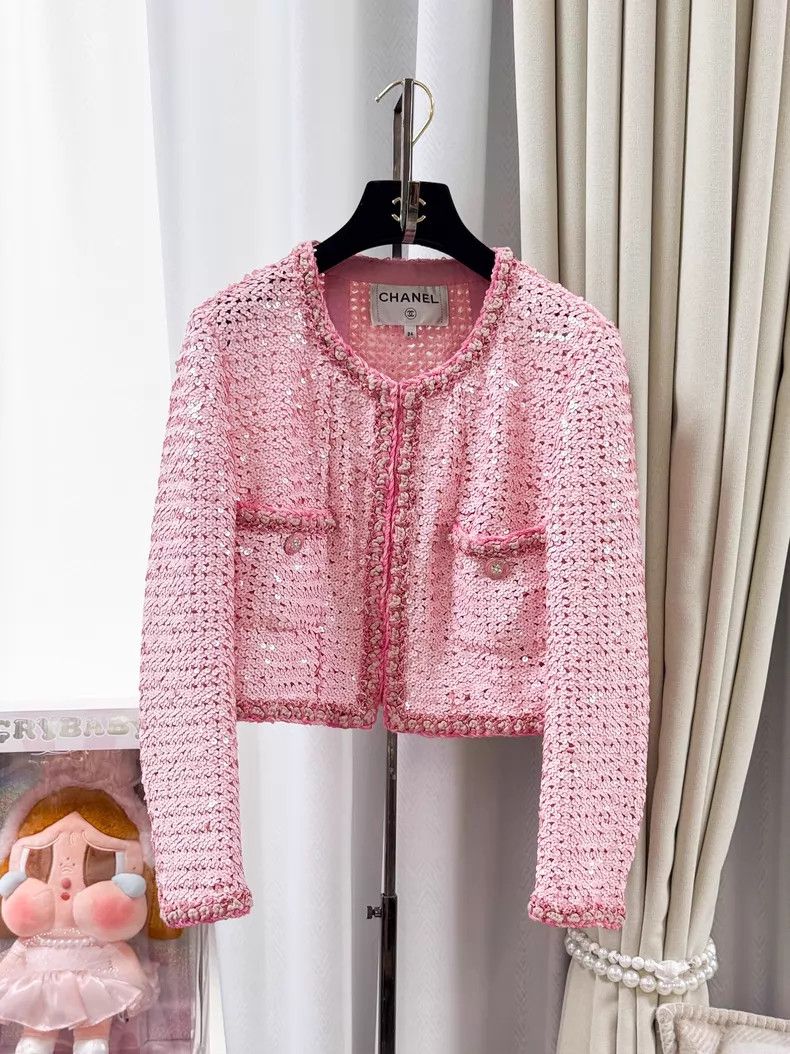 Chanel Chanel Sequin convex lace diamond buckle jacket Size XXS / US 00 / IT 34 - 1 Thumbnail