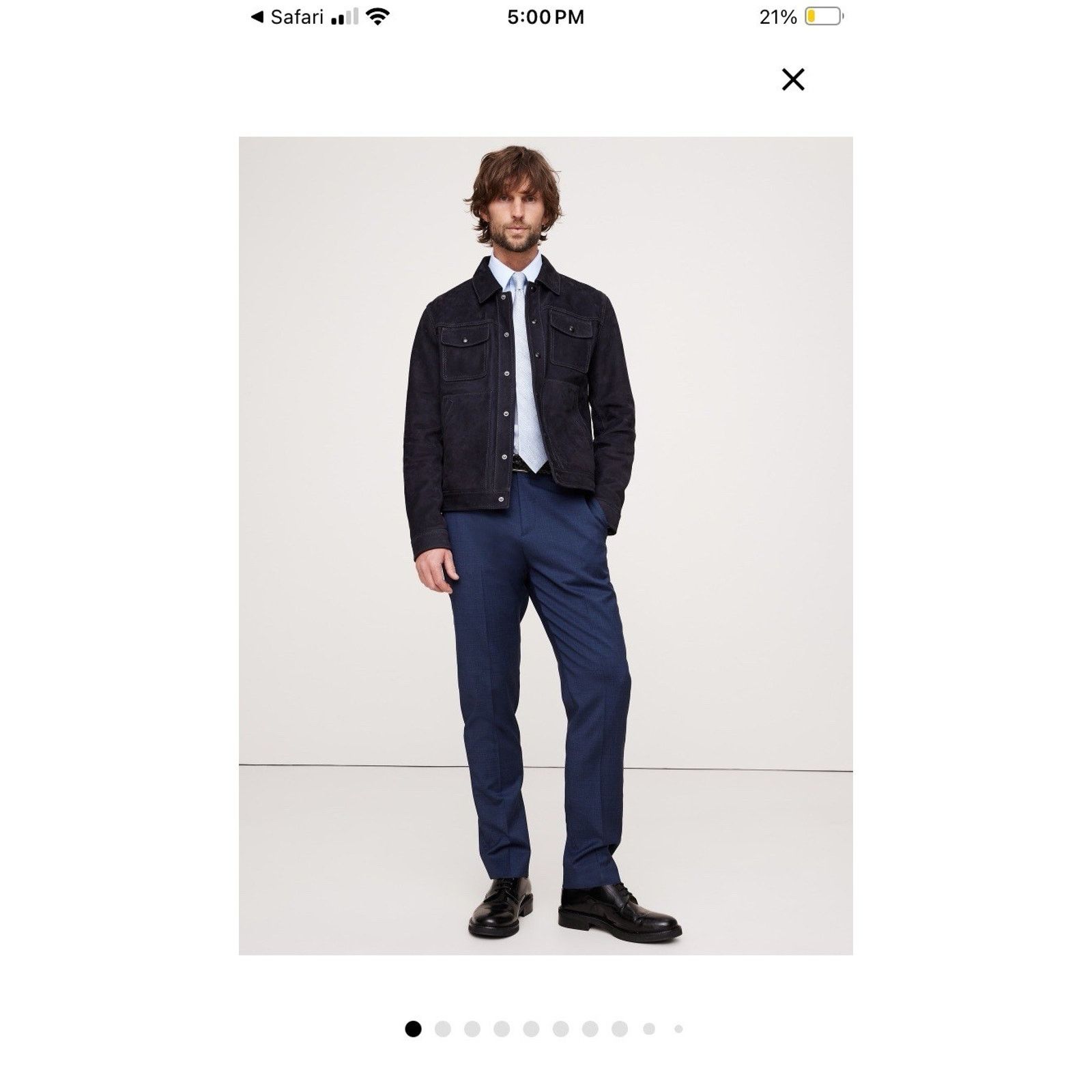 Banana Republic Banana Republic Italian Nailhead Suit Pant, Nav Blue Slim Size US 32 / EU 48 - 3 Thumbnail