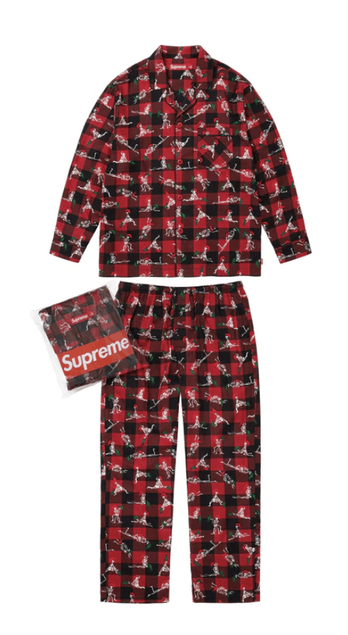 Supreme Red Plaid Holiday Pajama Set Size Large FW25