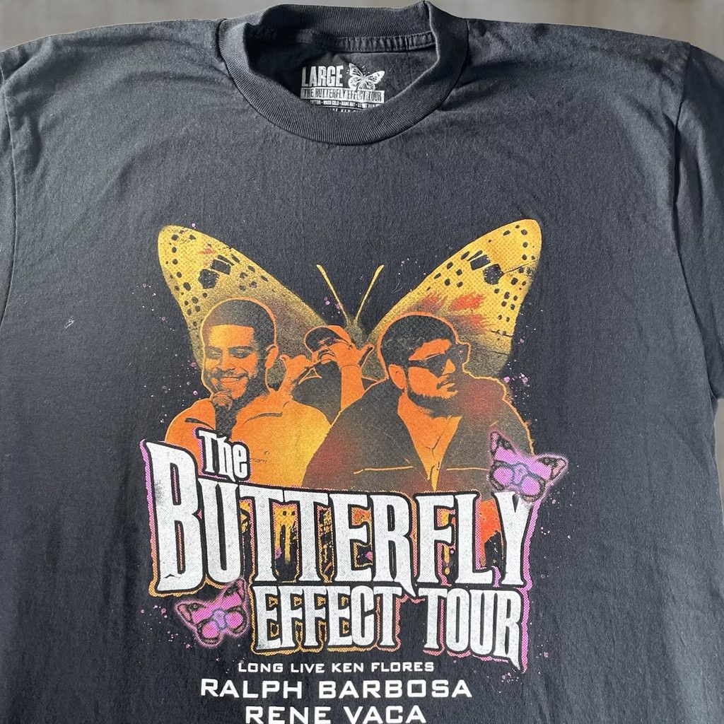 Vintage Rene Vaca Shirt Mens Large Comedian Vaca Studios T-Shirt Butterfly Black 2019 The Butterfly Effect Tour Mens Size US L / EU 52-54 / 3 - 1 Thumbnail
