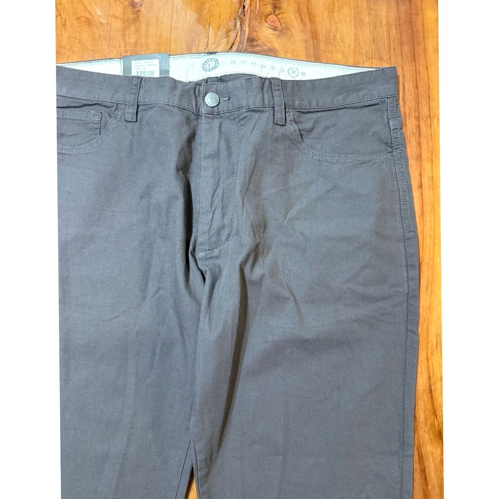 Vintage Linksoul Pants 38 x 31.5 Bamboo Cotton Straight Chino Stretch Charcoal Gray NN Logo Flat Front Men Regular Classic Size 38 Pants Mens Size US 38 / EU 54 - 3 Thumbnail