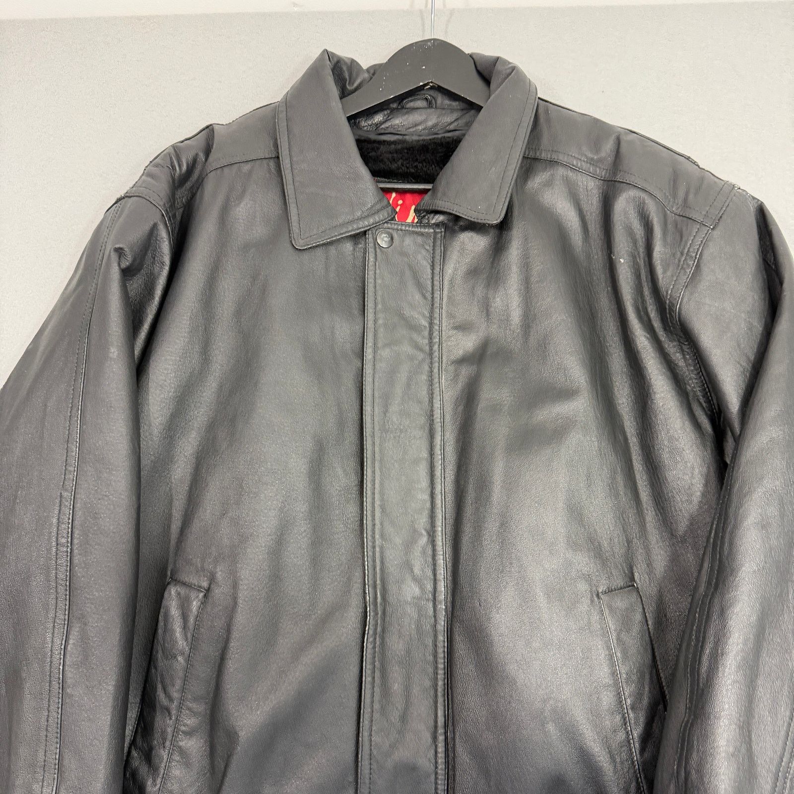 Vintage Vintage Hind Leather Bomber Jacket Men's Large Black 90s Size US L / EU 52-54 / 3 - 2 Thumbnail