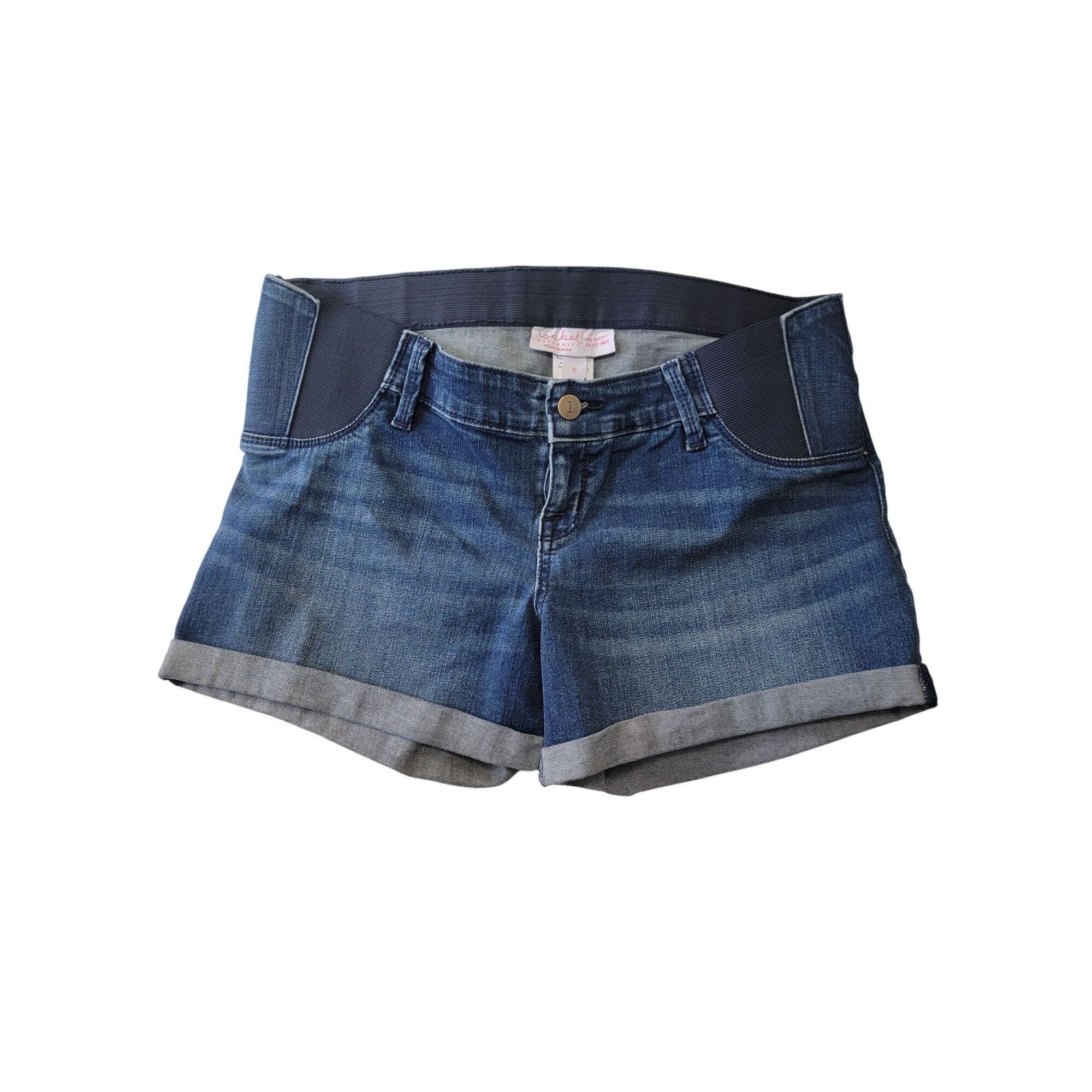 Other Maternity Inset Panel Midi Jean Shorts Ingrid & Isabel Size Size 28" / US 6 / IT 42 - 3 Thumbnail