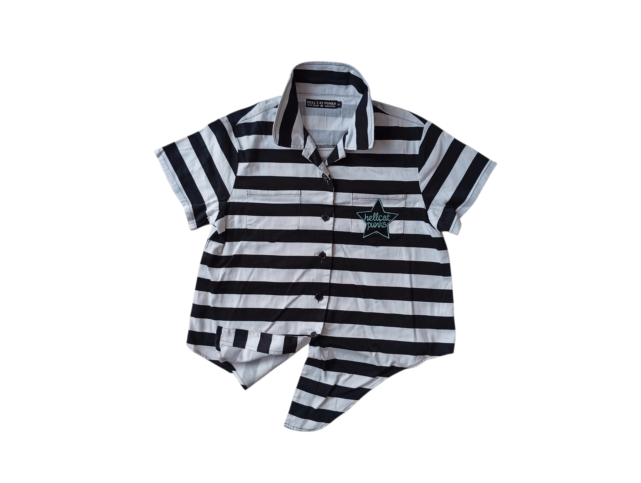 Japanese Brand Hell Cat Punks stripe shirt Size S / US 4 / IT 40 - 1 Thumbnail