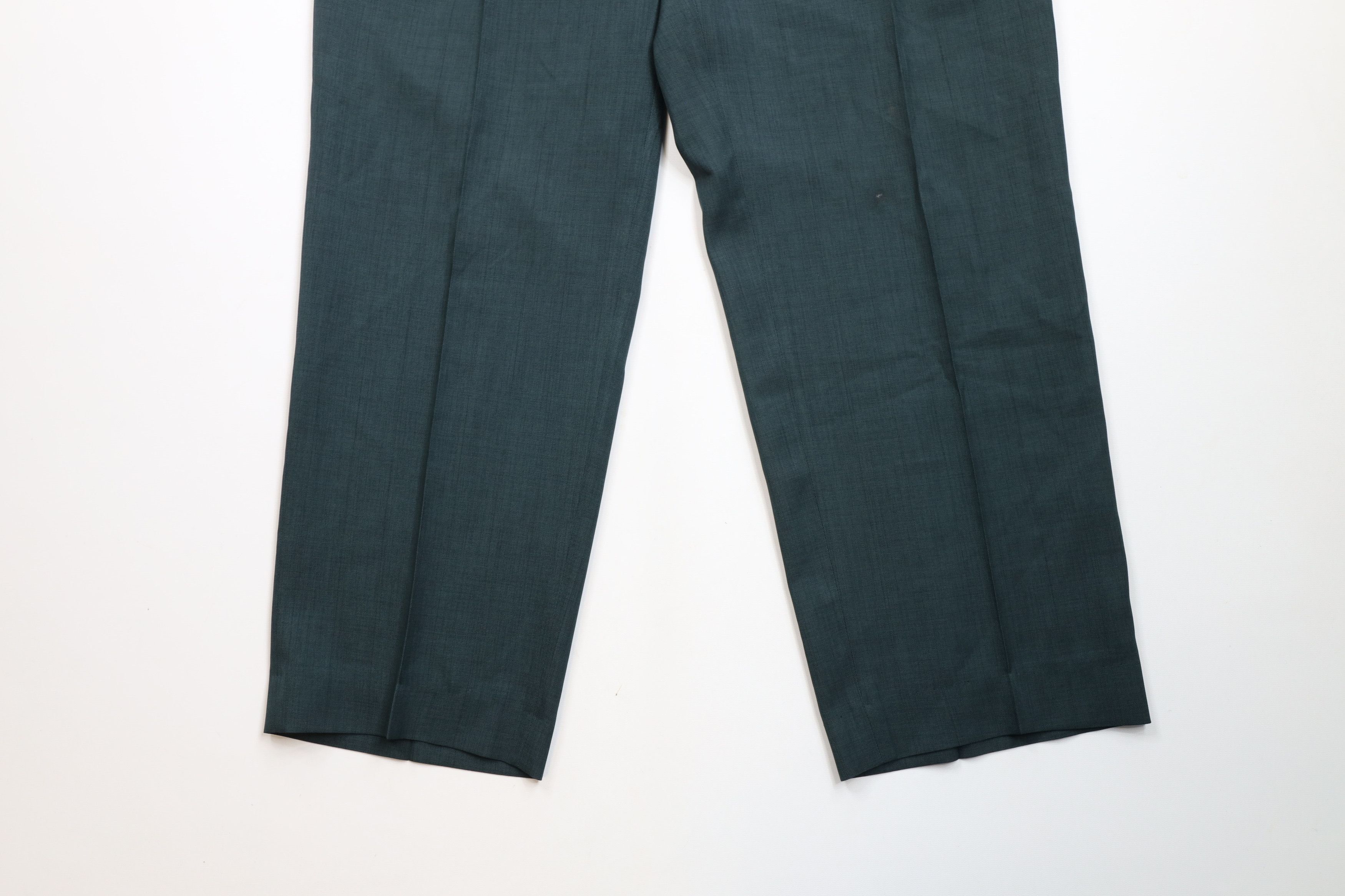 Vintage Vintage 90s Streetwear Pleated Wide Leg Chino Pants Green Size US 34 / EU 50 - 4 Thumbnail