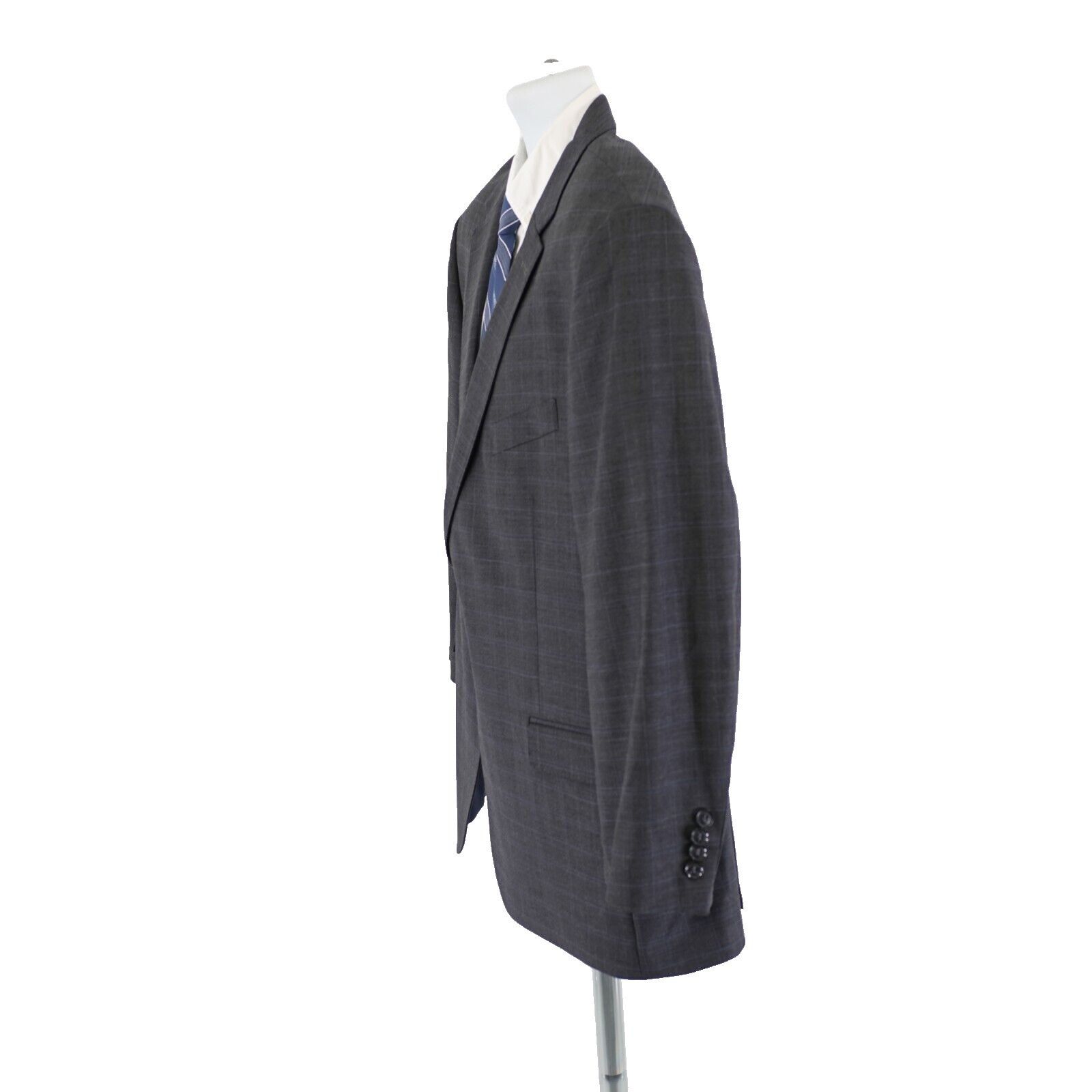 Tommy Hilfiger Tommy Hilfiger Wool Blend Gray W/ Blue Windowpane 2 Piece Su Size 46S - 9 Thumbnail