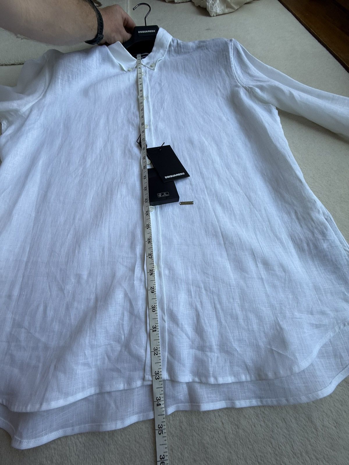 Dsquared2 $790 Dsquared2 linen white shirt 56 BNWT summer dress Size US XL / EU 56 / 4 - 4 Thumbnail