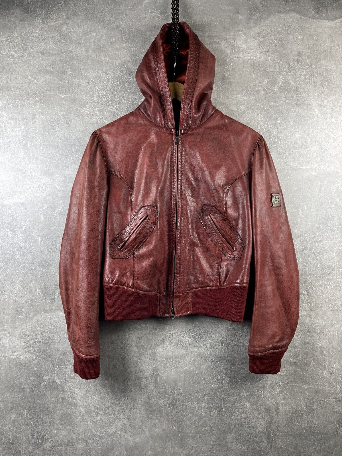 Belstaff Belstaff Gold Label Ladies Biker Hooded Red Leather Jacket Size M / US 6-8 / IT 42-44 - 1 Thumbnail