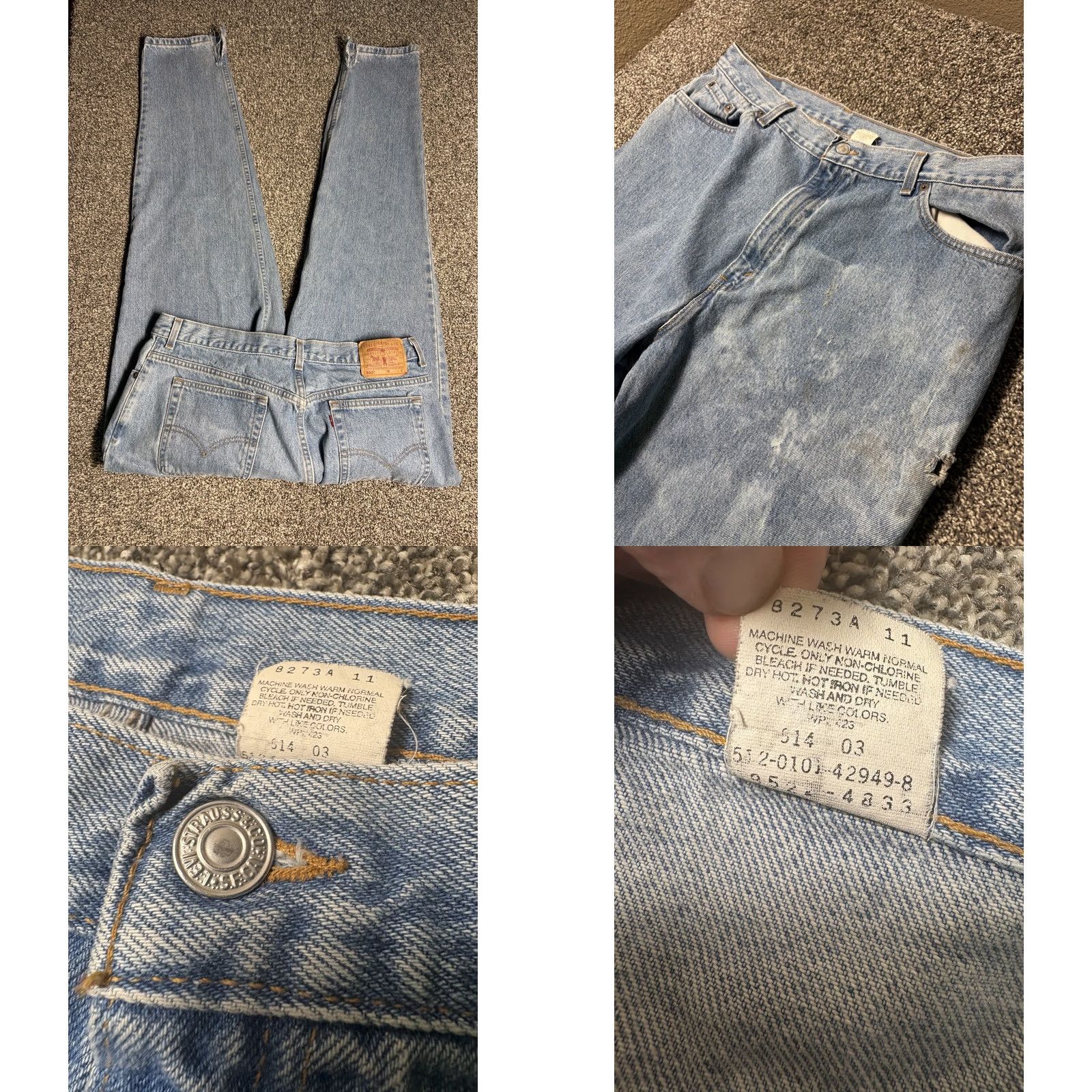 Levi's VINTAGE Levi’s 550 Jeans Mens USA 38x32 Relaxed Fit Taper Boot Slit Denim Blue 5-Pocket Design Mens US 550 Style 550s Size US 38 / EU 54 - 8 Thumbnail