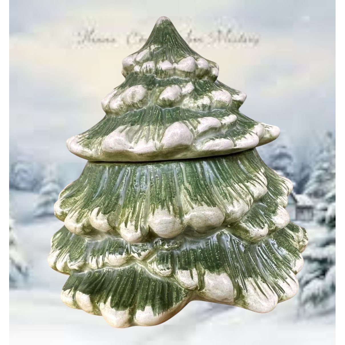 Designer × Vintage New McKenna Design Snowy Night Tea Light Holder Christmas Ca Size ONE SIZE - 3 Thumbnail