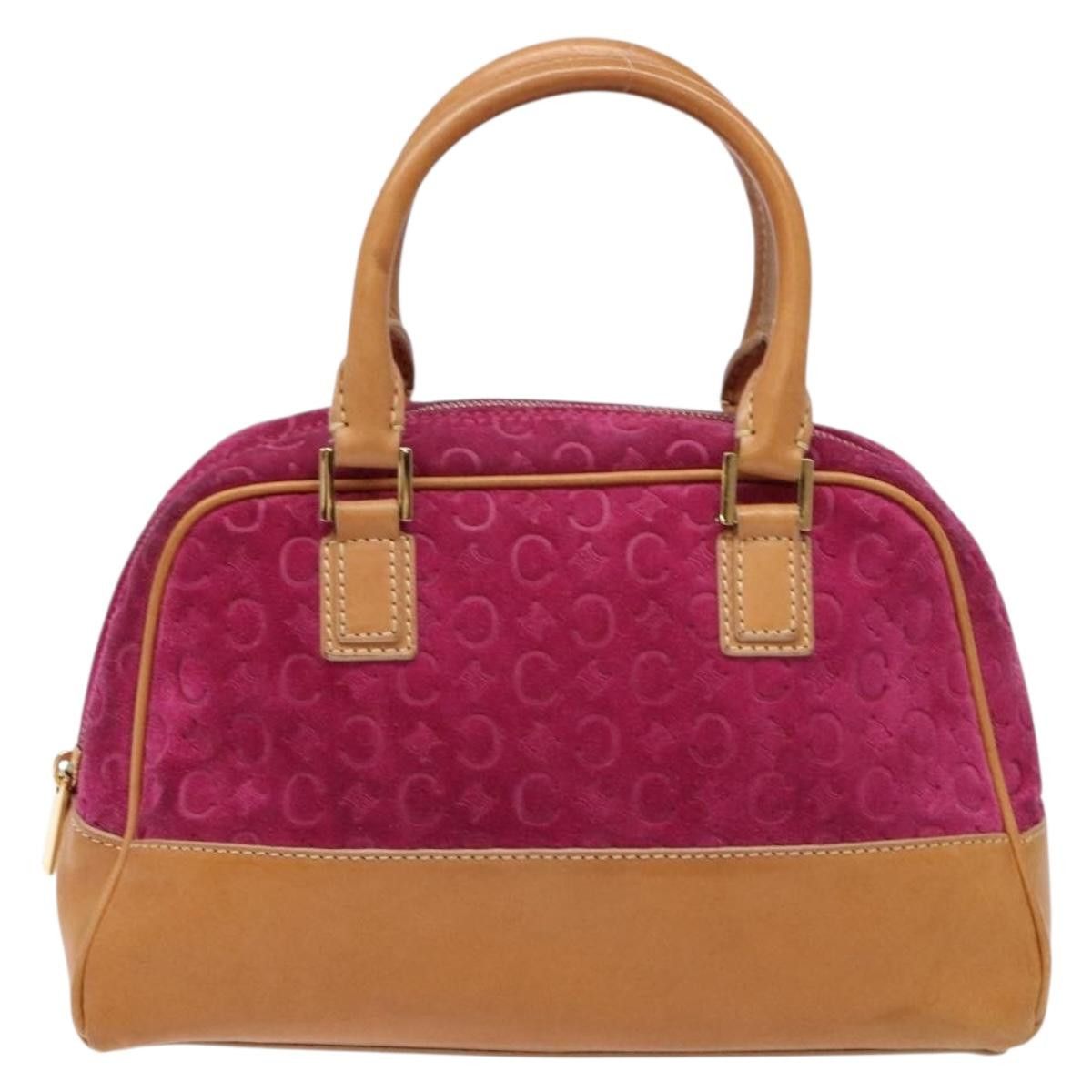 Celine CELINE C Macadam Canvas Hand Bag Suede Leather Purple Gold Size ONE SIZE - 2 Thumbnail