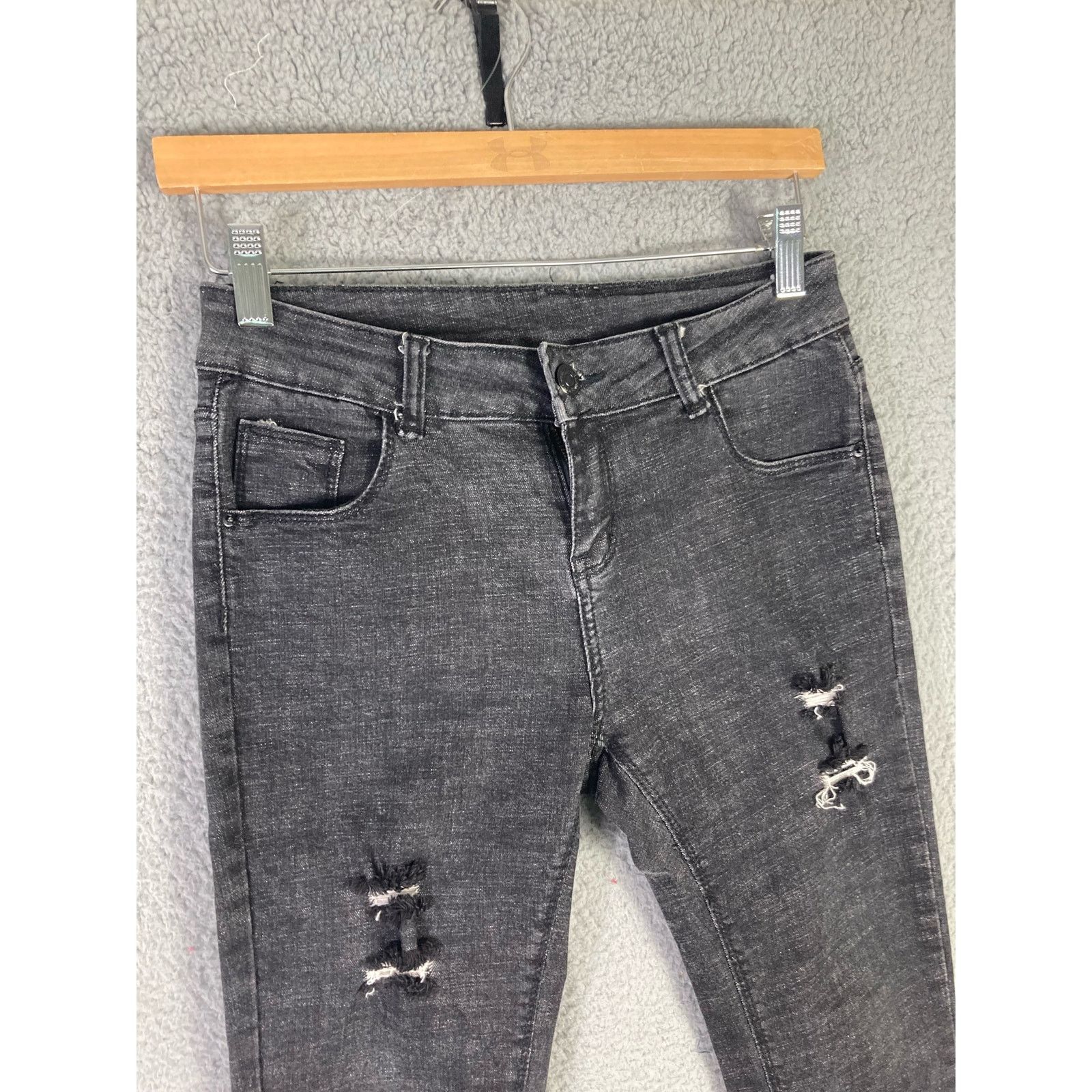 Other Women's Distressed Skinny Jeans Black Size 26 Stretch Denim Size 26" / US 2 / IT 38 - 7 Thumbnail