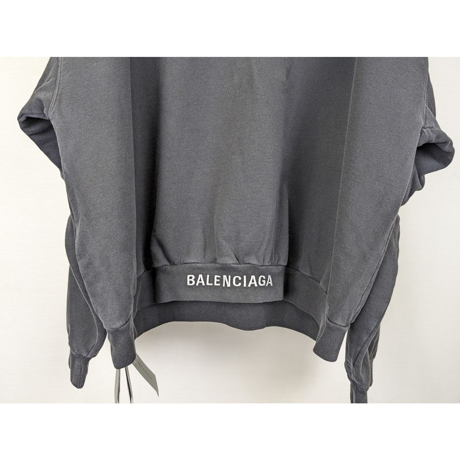 Balenciaga o1rshd1 Small Fit Hoodie in Washed Black Size US S / EU 44-46 / 1 - 8 Thumbnail