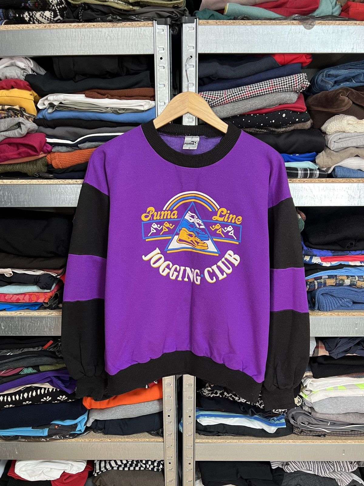Puma Vintage Puma Line Jogging Club Sweatshirt Size M Rare 80s Size US M / EU 48-50 / 2 - 1 Thumbnail